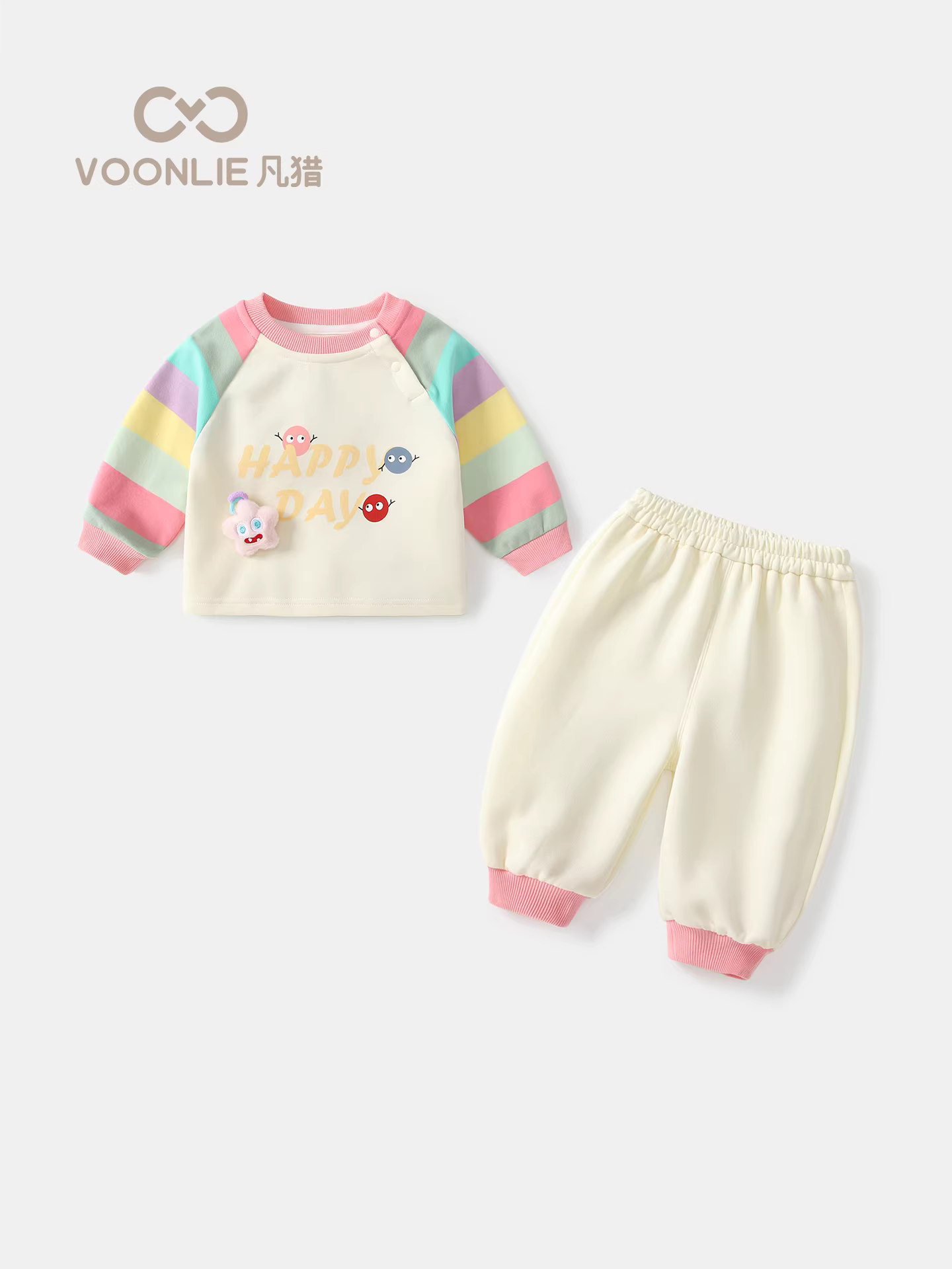 Bộ trang phục thu đông cho bé gái, quần áo trẻ em thời trang, quần áo trẻ sơ sinh, bộ hai mảnh áo nỉ và quần cho mùa thu đông.