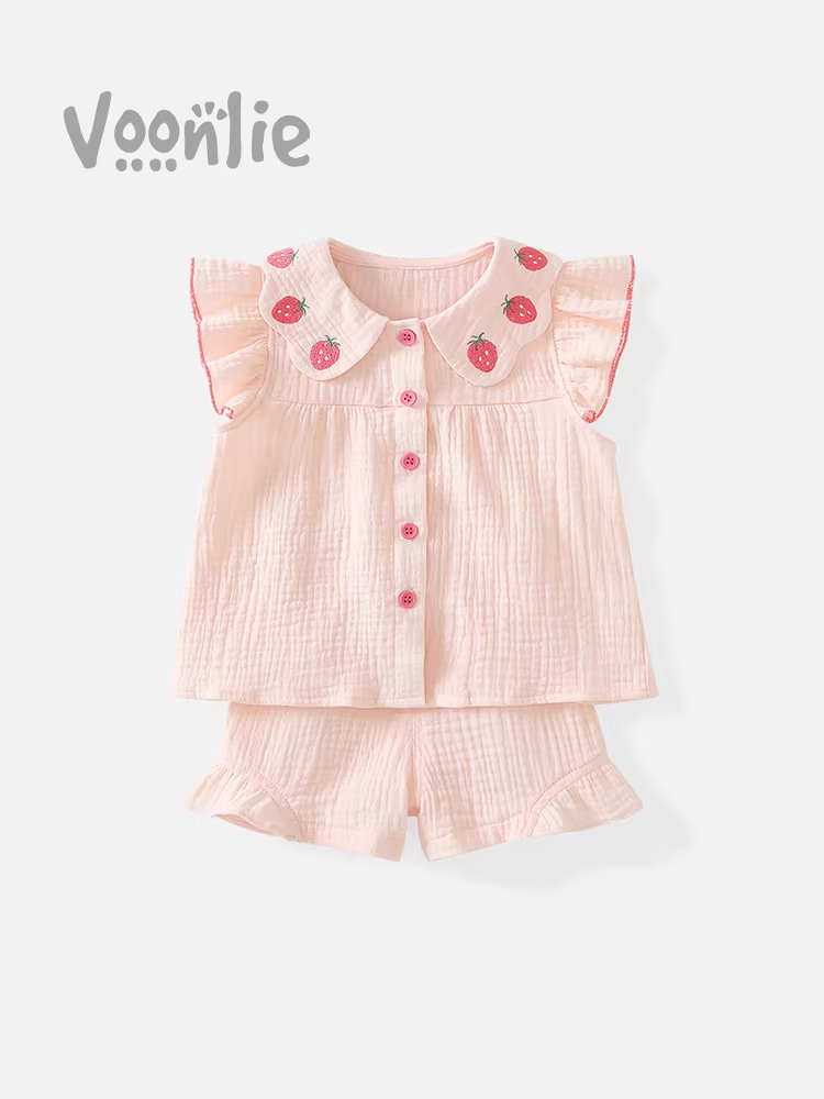 Bộ trang phục mùa hè cho bé gái 2025, thời trang trẻ em mới, quần áo trẻ nhỏ hợp xu hướng, bộ đồ hai mảnh thường ngày cho bé, thời trang mùa hè