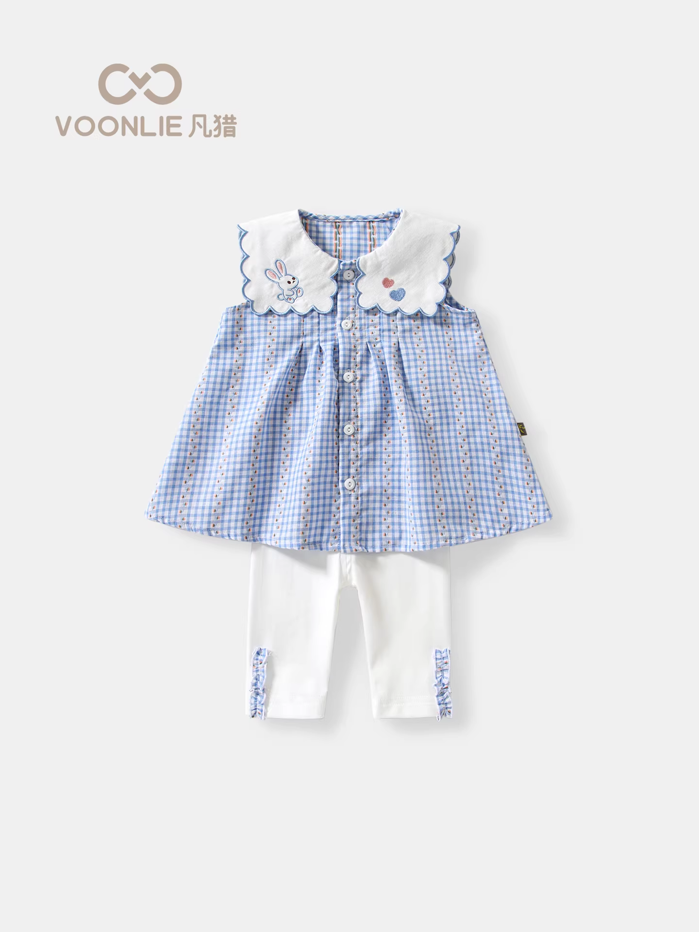 Bộ trang phục hè 2025 cho bé gái, thời trang, áo và quần legging hai mảnh, kiểu dáng mới