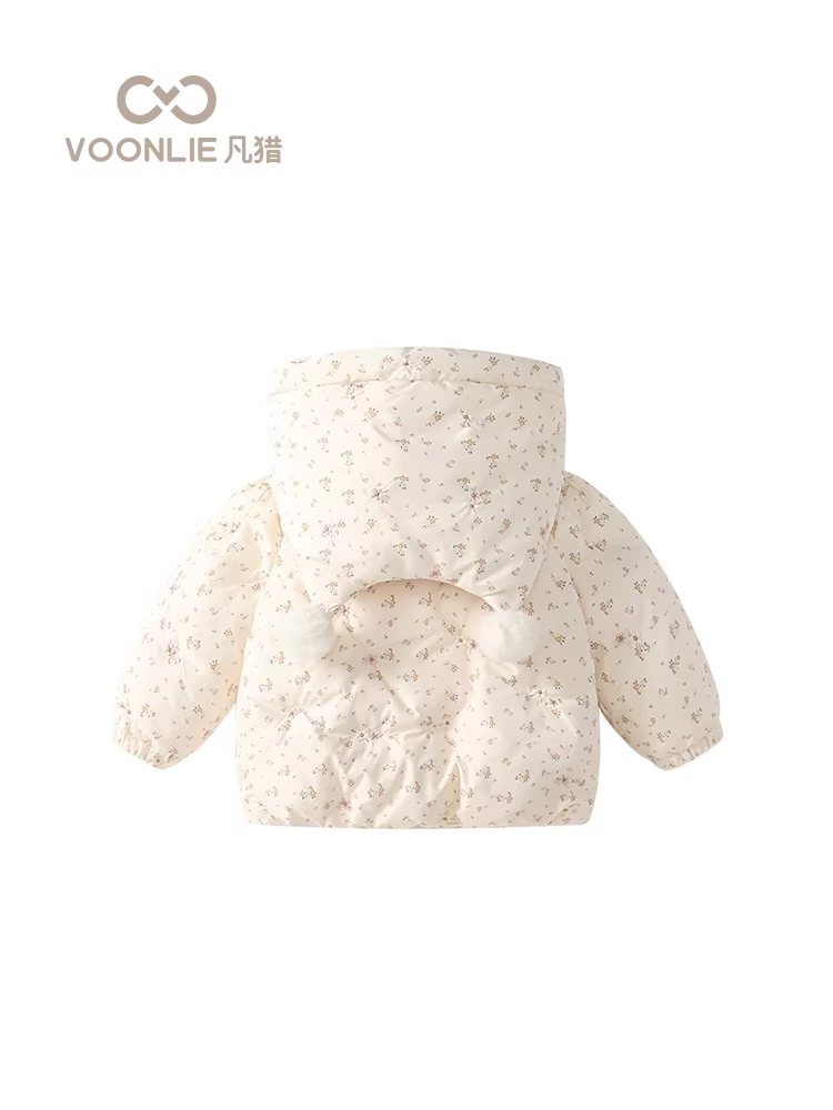 Áo khoác độn bông cho bé gái quần áo mùa đông quần áo ấm áp trẻ em sành điệu áo khoác cotton hoa có mũ trùm đầu mùa đông