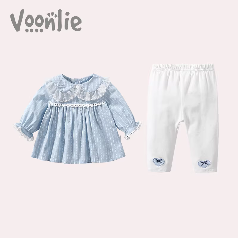 Bộ trang phục mùa thu cho bé gái Fanhai, quần áo trẻ em hai mảnh thời trang, váy công chúa cho bé gái một tuổi, mùa xuân và mùa thu