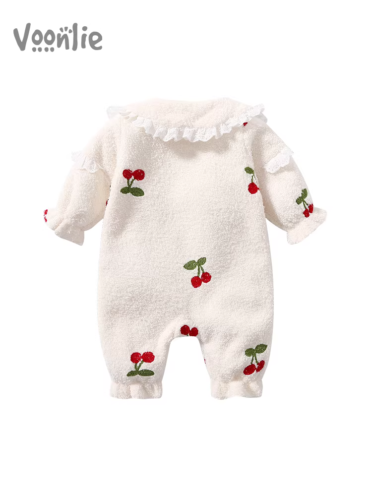 Fanhle bé quần áo mùa đông quần áo sơ sinh bé gái áo liền quần đầy tháng trăm ngày áo liền quần mùa thu đông ngoài trời bò quần áo