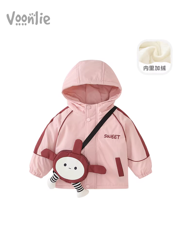 Áo khoác mùa đông Fanhle cho bé gái 2025, thời trang mới, áo lót lông cừu cho bé mùa thu đông