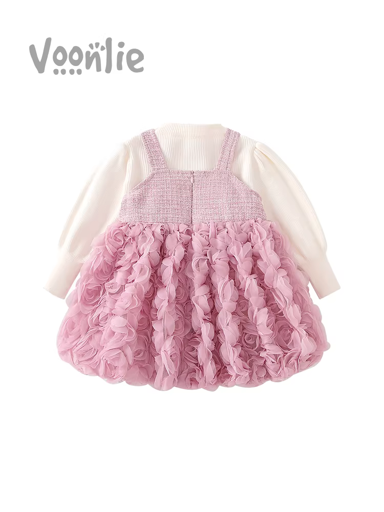 Váy kiểu Chanel nhỏ của Fanhai dành cho bé gái Váy công chúa dệt kim thời trang mùa thu Váy công chúa dành cho trẻ em một tuổi Váy mùa xuân và mùa thu