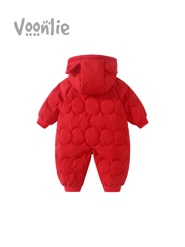 Quần áo trẻ em, quần áo mùa đông, bộ liền quần bé gái sơ sinh, trăng tròn, trăm ngày, váy sinh nhật đầu tiên, trang phục năm mới, áo liền quần mùa đông.