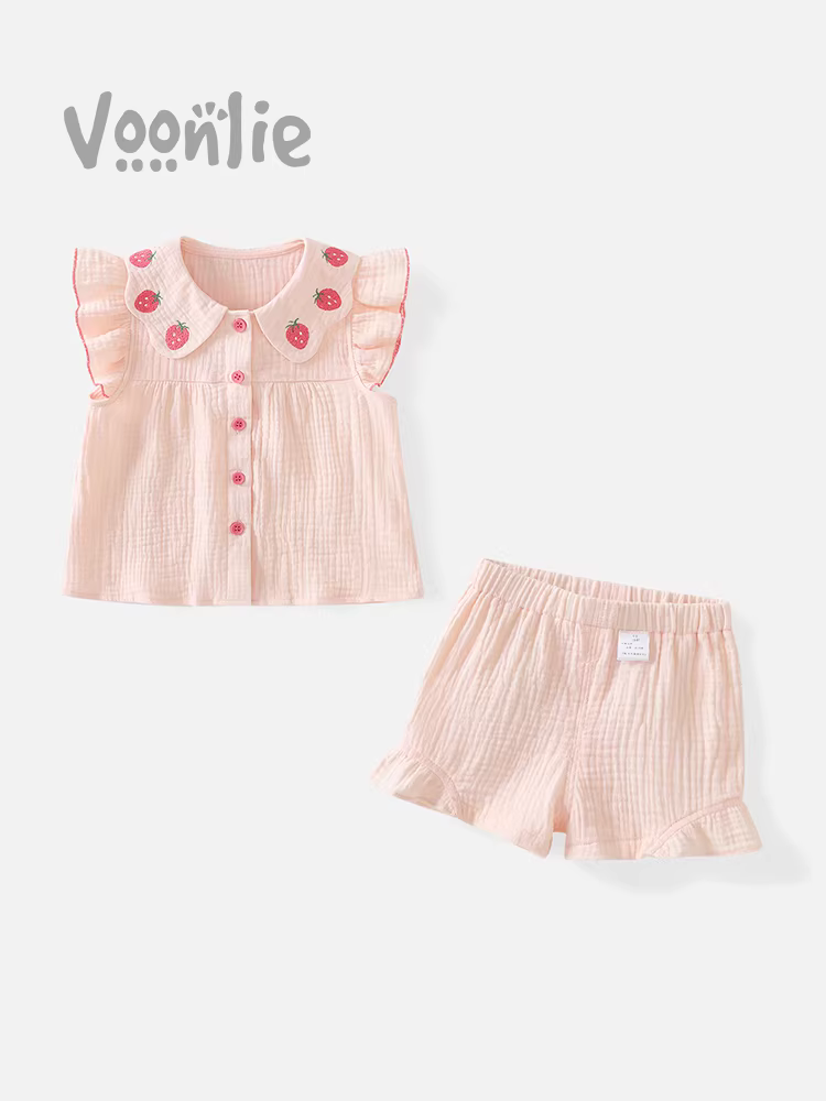 Bộ trang phục mùa hè cho bé gái 2025, thời trang trẻ em mới, quần áo trẻ nhỏ hợp xu hướng, bộ đồ hai mảnh thường ngày cho bé, thời trang mùa hè