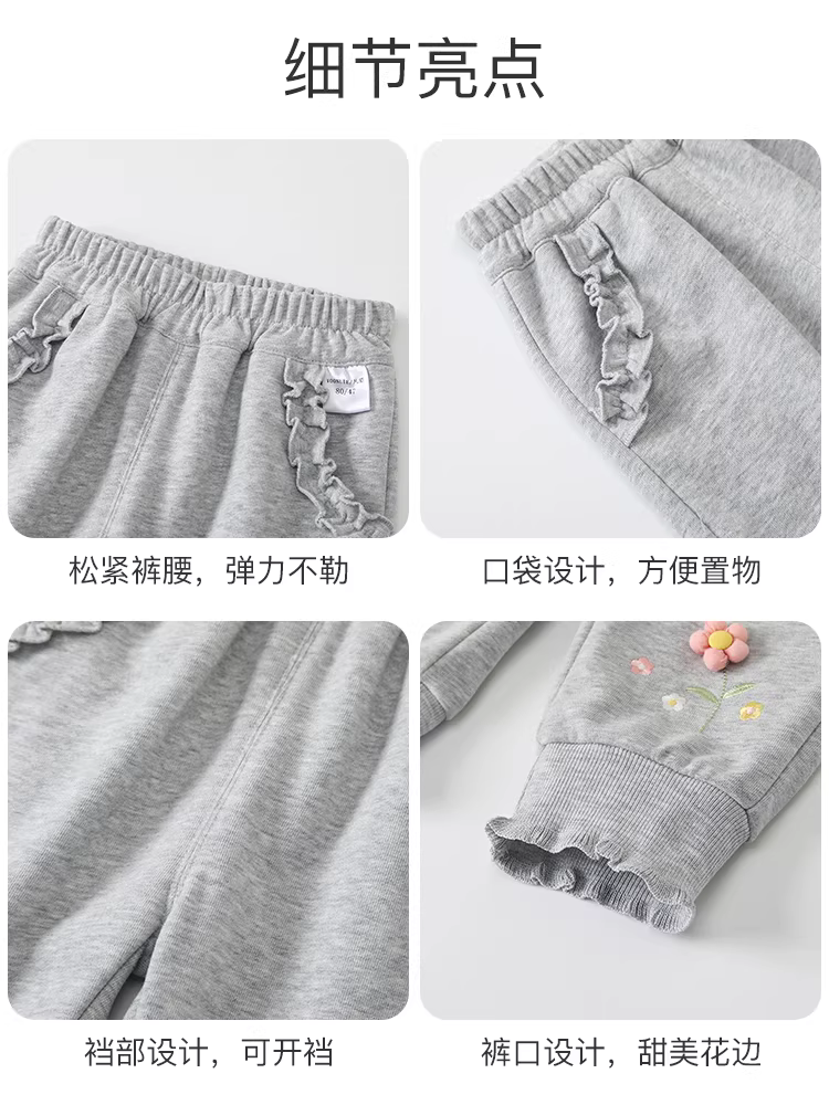 Quần bé gái thu đông 2025 kiểu dáng mới thời trang quần thể thao bé quần dài quần trẻ em mùa xuân thu