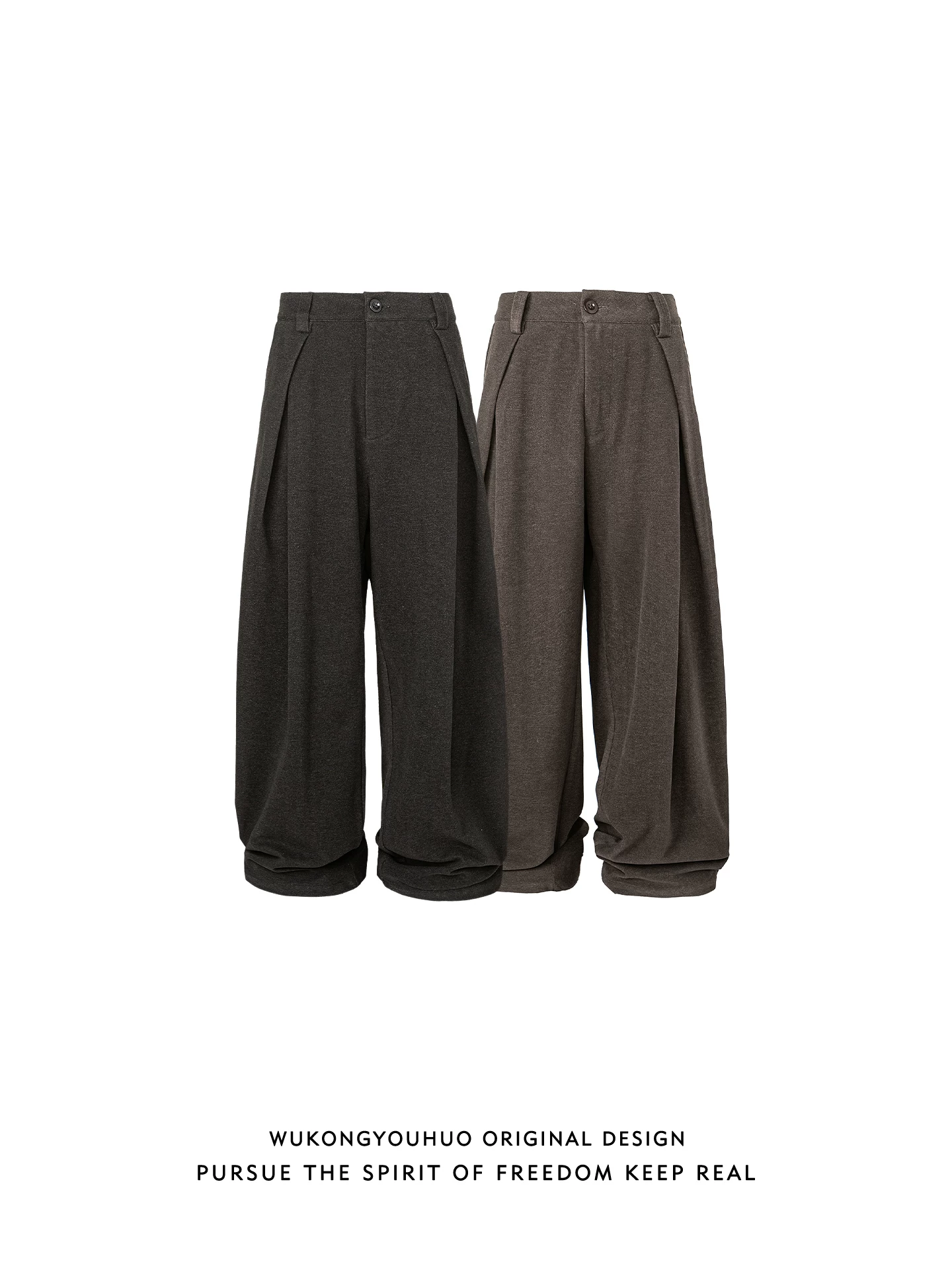 Wukong có sẵn quần âu nam dáng thẳng, chất liệu cao cấp, màu trơn, kiểu dáng retro thời thượng, quần ống rộng, thoải mái và đa năng.