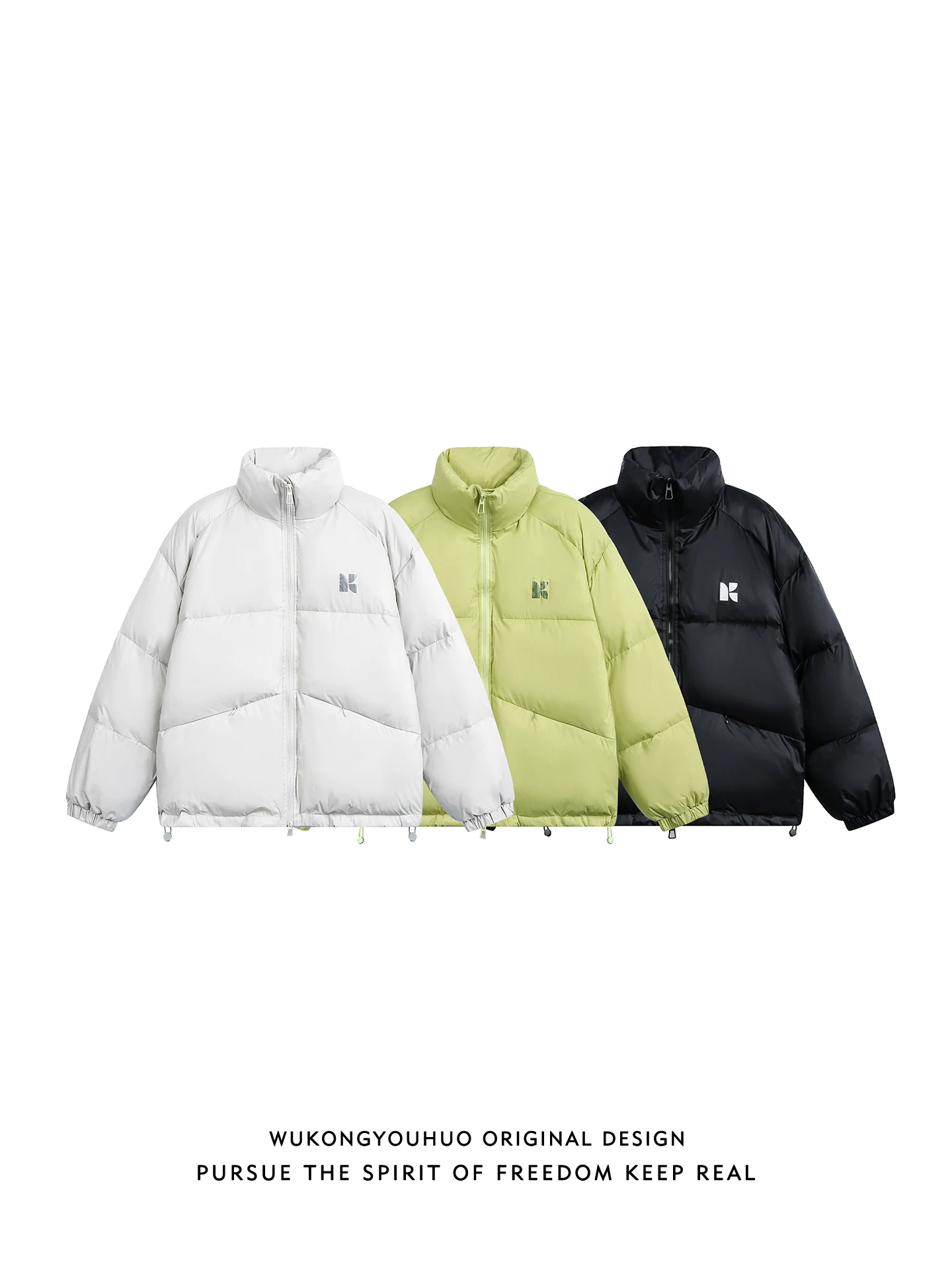 Wukong có sẵn áo khoác cotton cổ đứng dày dặn, kiểu dáng đơn giản, hợp thời trang mùa đông dành cho nam và nữ, phong cách retro Mỹ, áo cotton ấm áp đa năng dành cho cặp đôi.