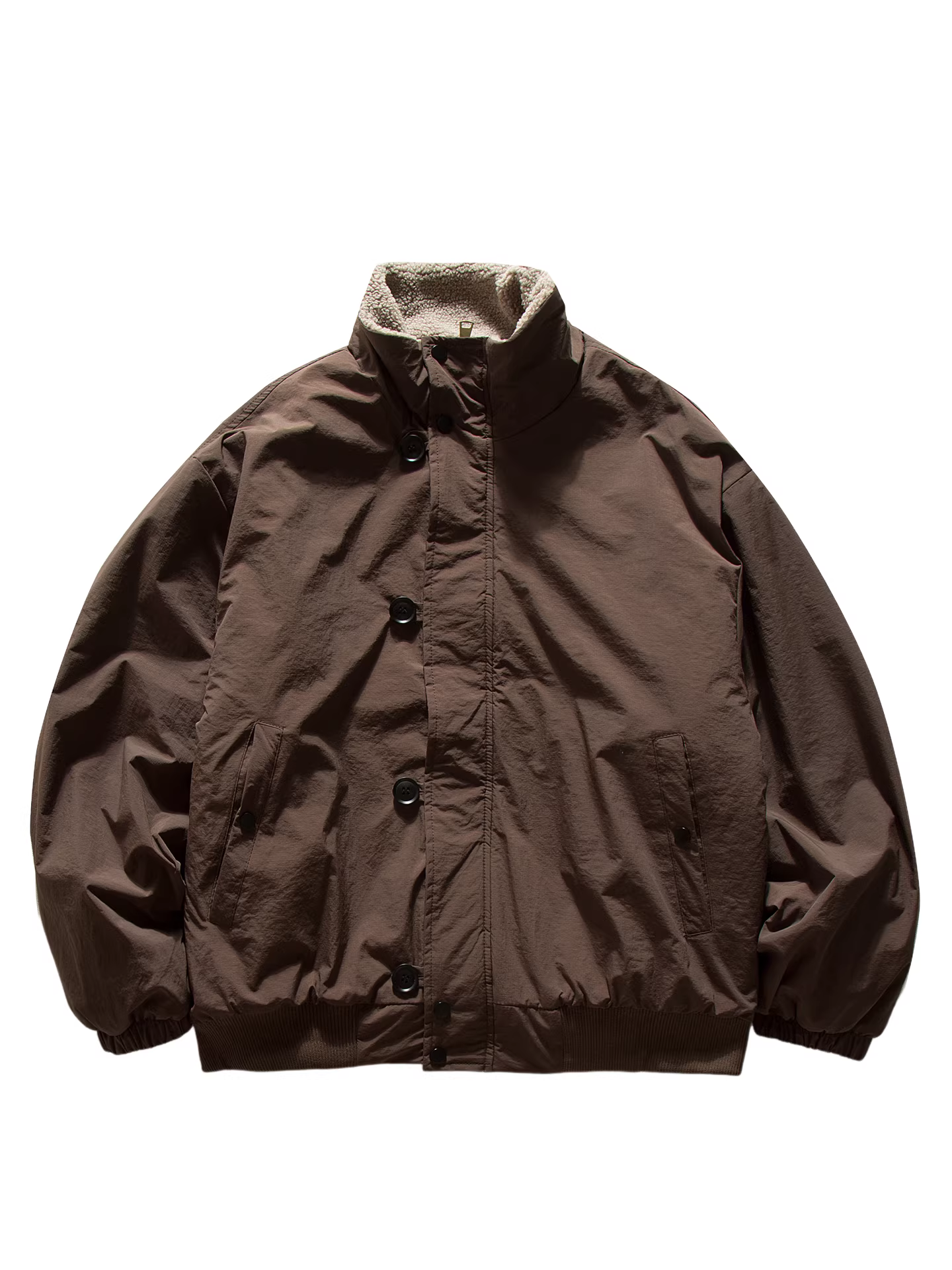 Wukong có sẵn áo khoác cotton dày dặn, cổ đứng, phong cách Nhật Bản, màu trơn, thời trang dành cho nam và nữ, dáng rộng, ấm áp và đa năng cho mùa đông.