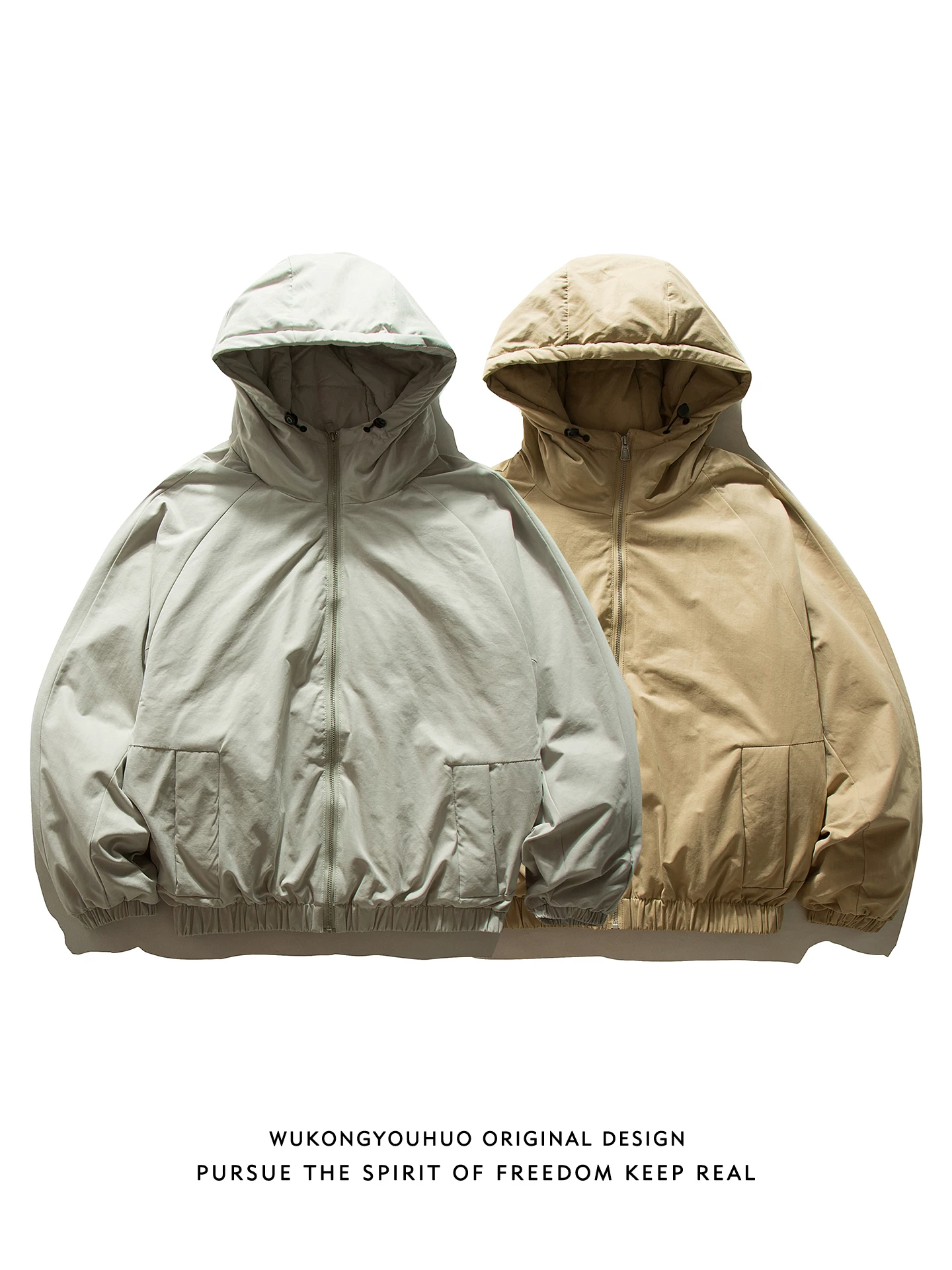 Wukong có sẵn áo khoác phao có mũ trùm đầu kiểu retro thời thượng mùa đông, 90% lông vũ trắng, dành cho nam, dáng rộng, chống lạnh, ấm áp, đa năng.