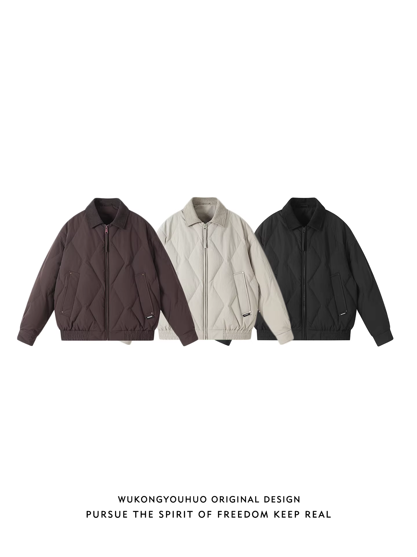 Áo khoác lông vũ mùa đông 90% lông vịt trắng có cổ, kiểu dáng cổ điển Nhật Bản dành cho nam, áo khoác giữ ấm và chống lạnh cho cặp đôi của Wukong.