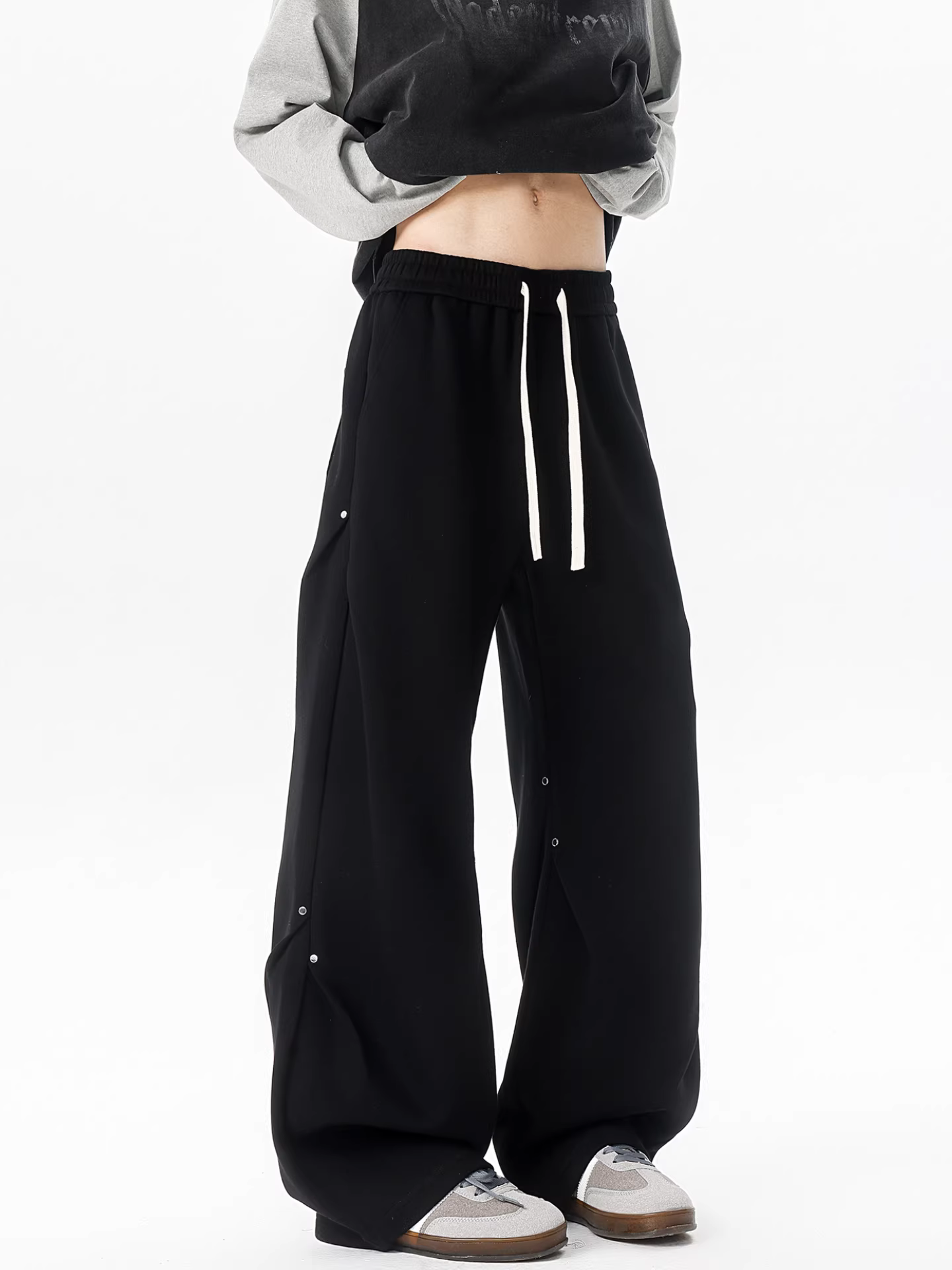 Wukong có sẵn quần thể thao kiểu Mỹ hiện đại, phối màu theo phong cách patchwork, dành cho nam và nữ, quần dài dáng rộng, phong cách cổ điển, đa năng, thích hợp cho các cặp đôi.