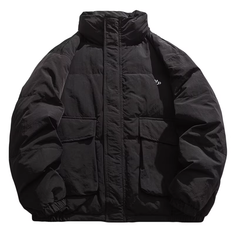 Wukong có sẵn áo khoác phao cổ đứng màu trơn phong cách retro Nhật Bản dành cho nam, thương hiệu thời thượng, dáng rộng, đa năng, dày dặn và ấm áp.