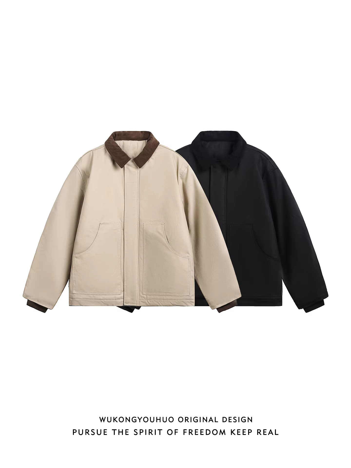 Wukong có sẵn áo khoác cotton kiểu dáng công sở phối màu thời thượng mùa đông dành cho nam và nữ, áo khoác cotton đa năng kiểu dáng rộng phong cách Mỹ dành cho cặp đôi.