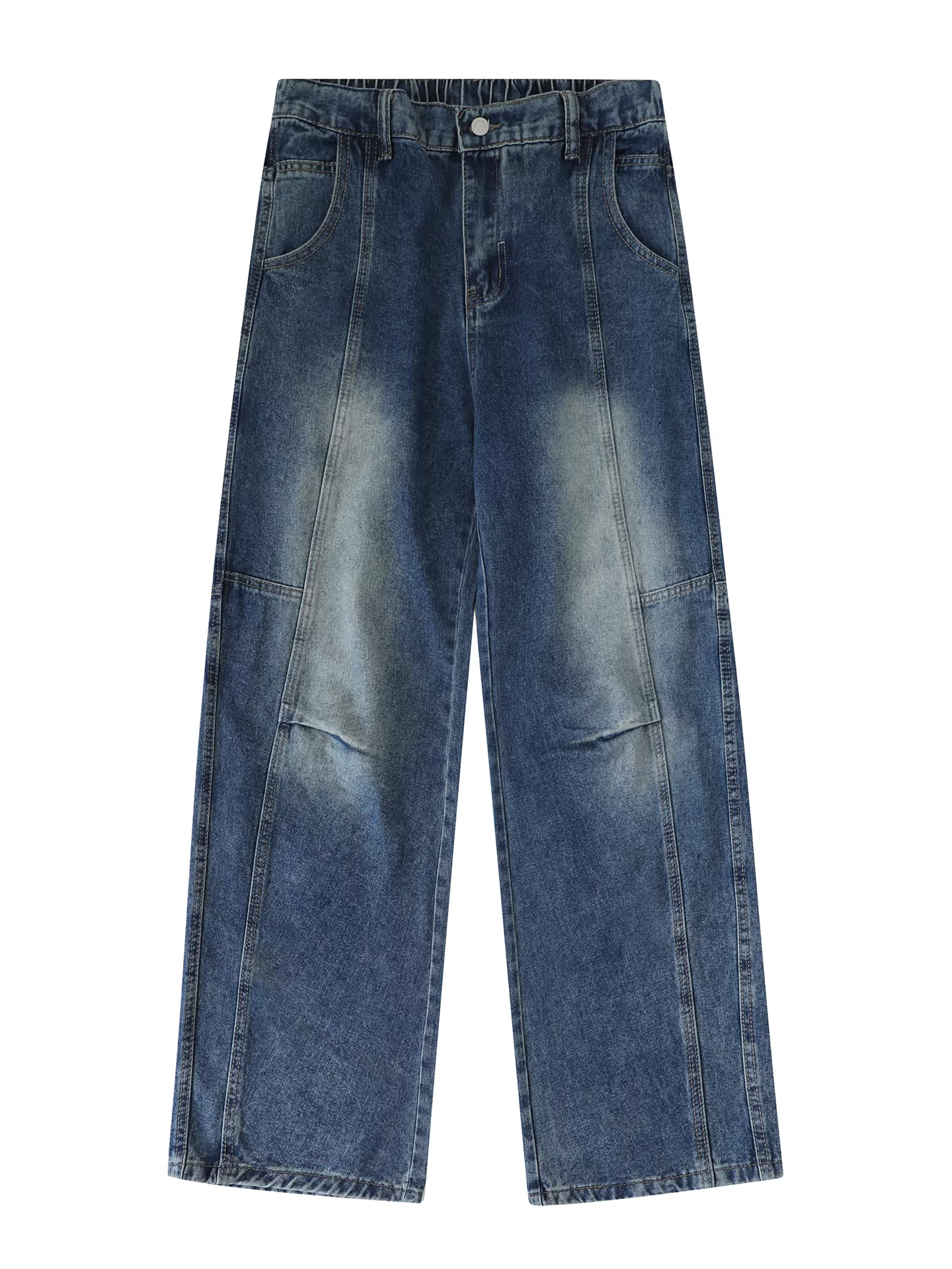 Wukong có sẵn quần jean nam ống thẳng, kiểu dáng cổ điển, thời thượng, xước nhẹ, phong cách Mỹ, dáng rộng, đa năng, dài chấm đất.