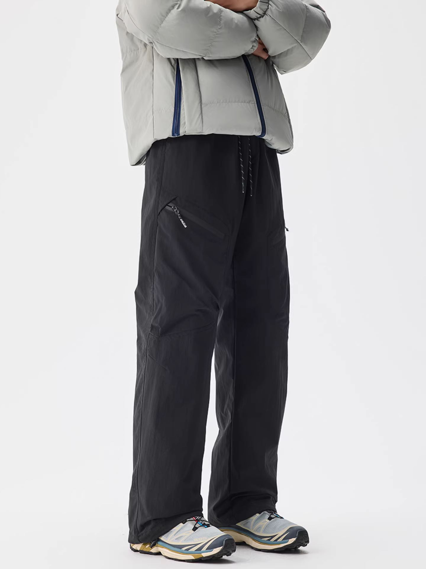 Wukong có sẵn quần dài ống đứng đi trượt tuyết ngoài trời thời thượng dành cho nam, kiểu dáng mùa đông tiện dụng, 90% lông vũ, chống lạnh và ấm áp, quần thường ngày.