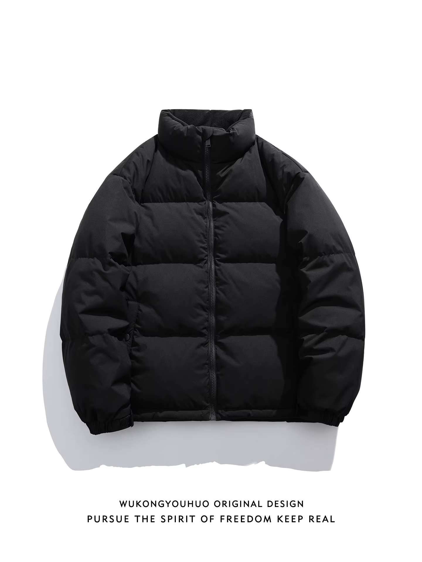 Áo khoác phao cổ đứng mùa đông 90% lông vũ trắng ấm áp dành cho nam của Wukong, thương hiệu thời trang, áo dày đa năng, chống lạnh dành cho cặp đôi.