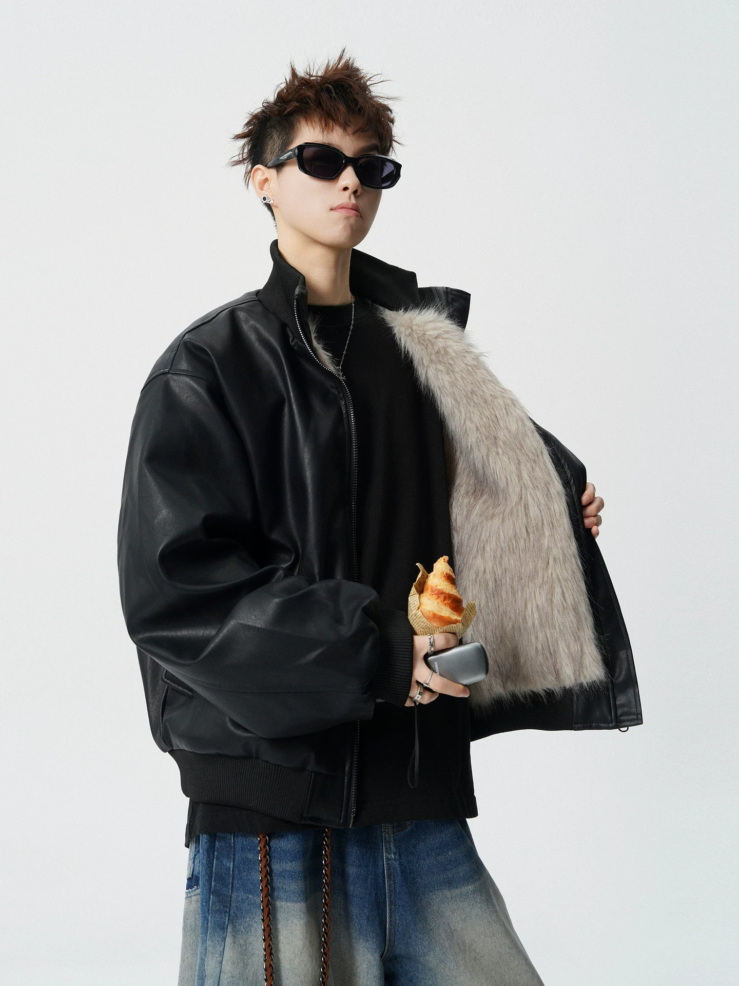 Wukong có sẵn áo khoác mùa đông thời trang bằng da PU chống gió và giữ ấm dành cho nam và nữ, phong cách retro Mỹ, áo khoác đôi dày dặn.