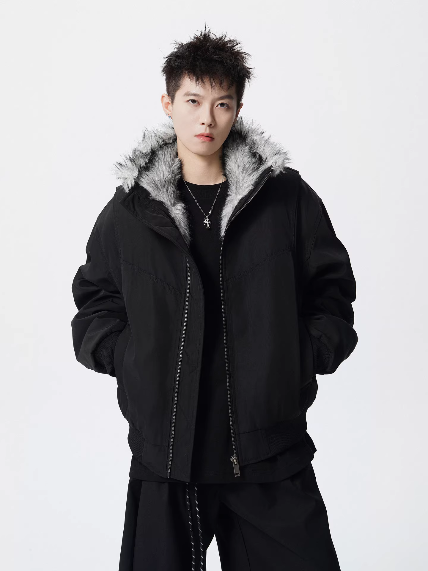 Wukong có sẵn áo khoác cotton cổ đứng dày dặn kiểu Mỹ thời thượng, phong cách phá cách dành cho nam, áo khoác cotton ấm áp mùa đông, kiểu dáng độc đáo.