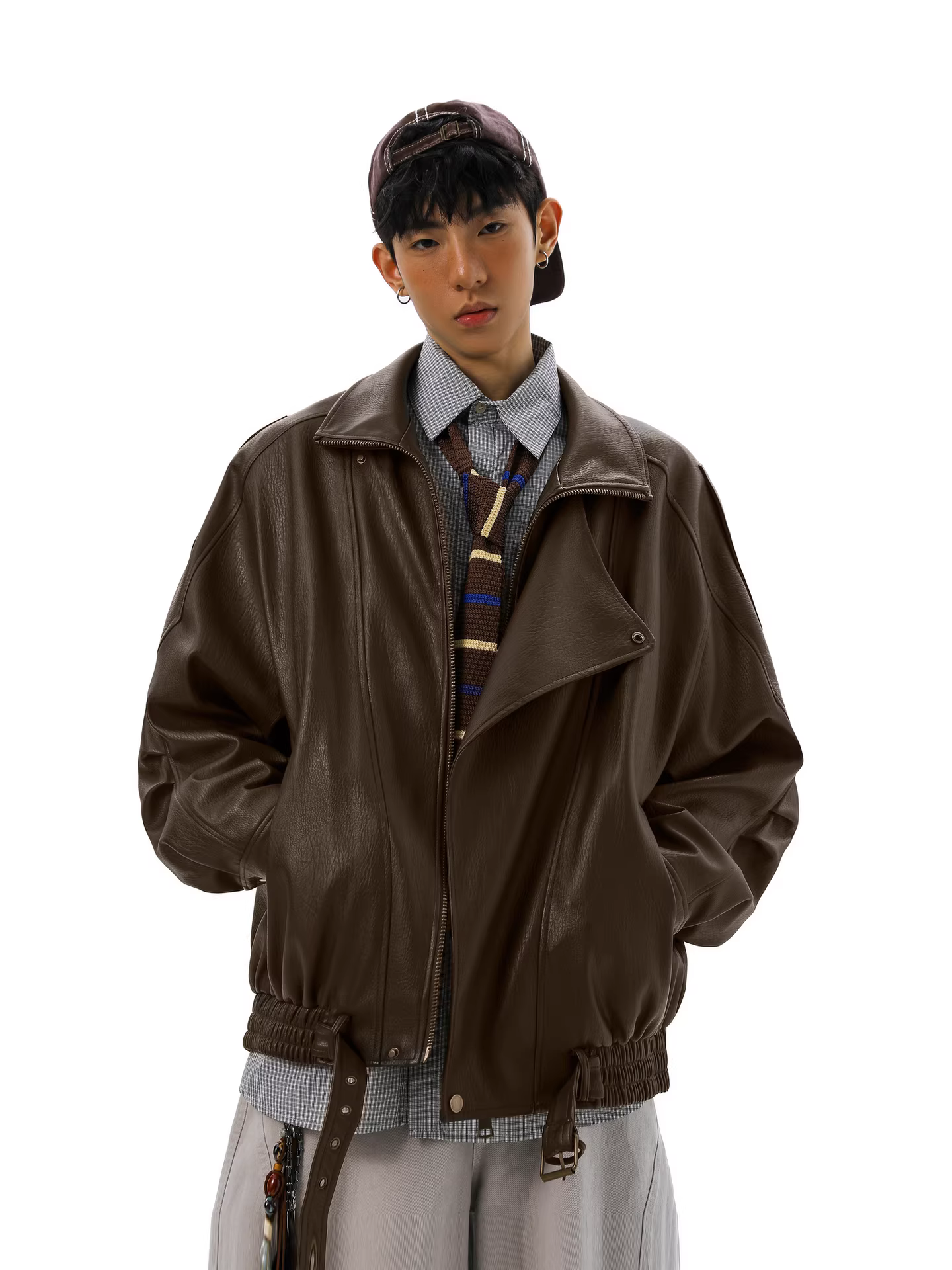 Wukong có sẵn áo khoác da PU cổ đôi kiểu Mỹ dành cho nam và nữ, phong cách đường phố thời thượng, áo khoác biker chống gió dành cho cặp đôi.