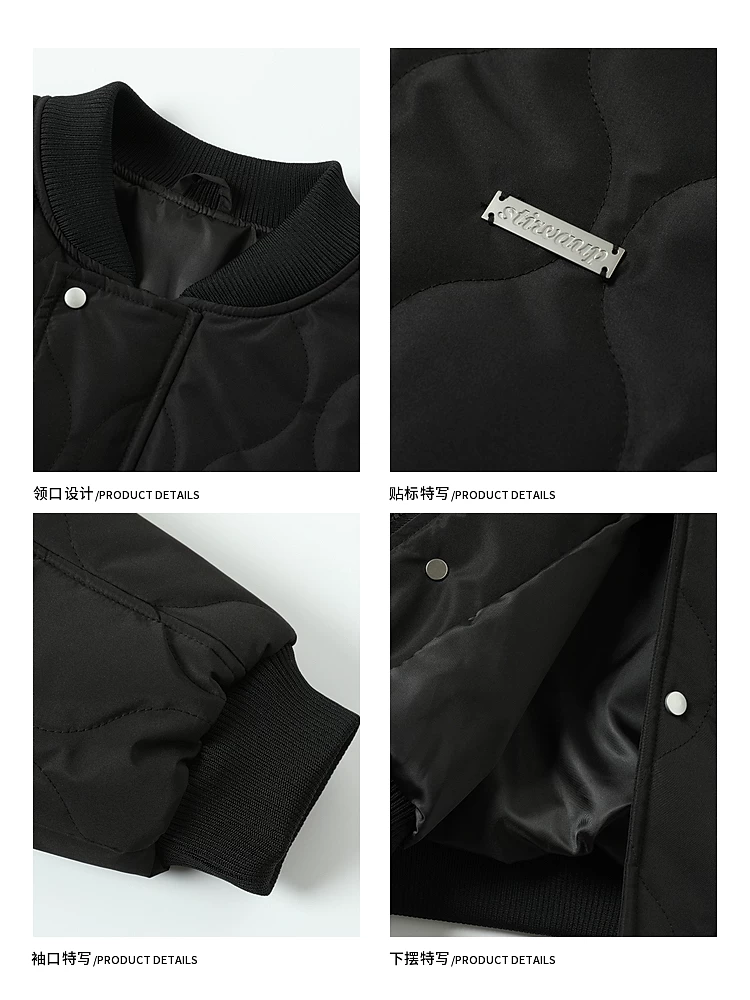 Áo khoác bóng chày họa tiết bầu kiểu đường phố Mỹ của Wukong, chất liệu cotton, dành cho nam, kiểu dáng thời trang, thương hiệu nổi tiếng, rộng rãi, lót bông ấm áp, kiểu phi công.