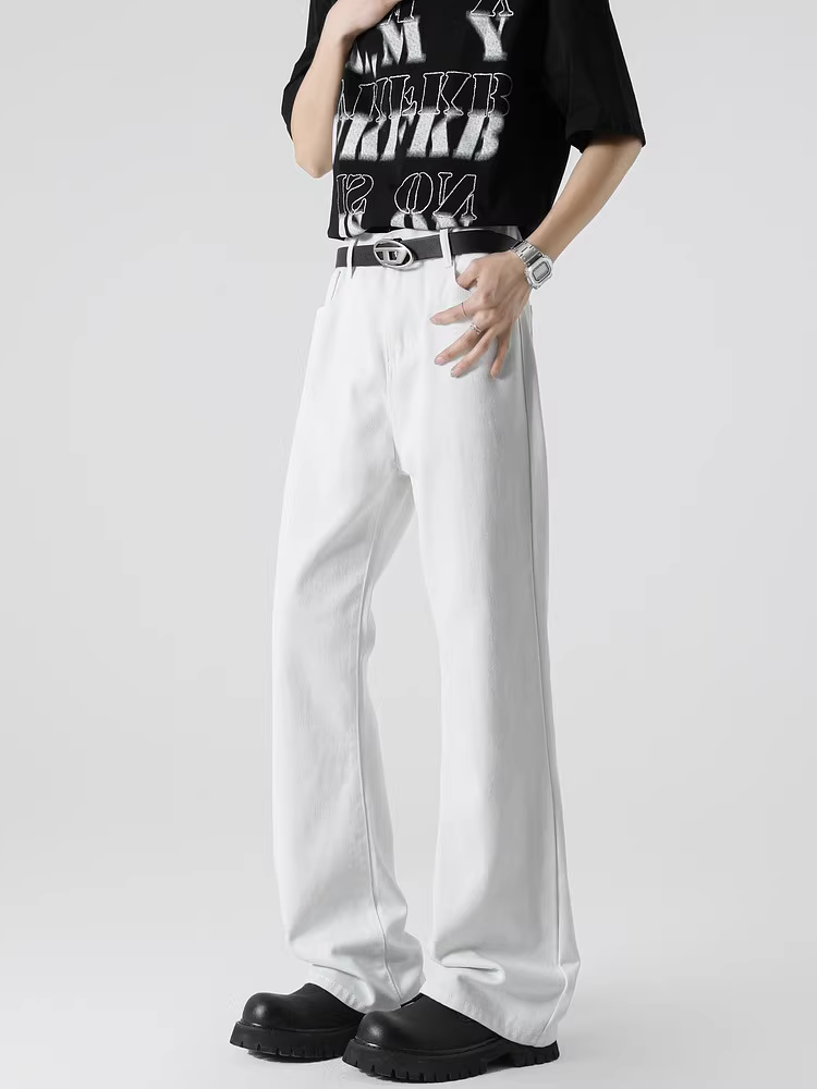 Ngộ Không có sẵn quần jean ống loe kiểu Mỹ thời thượng, chất liệu cleanfit đã qua xử lý, quần dài dáng rộng đa năng, phong cách cổ điển dành cho nam.