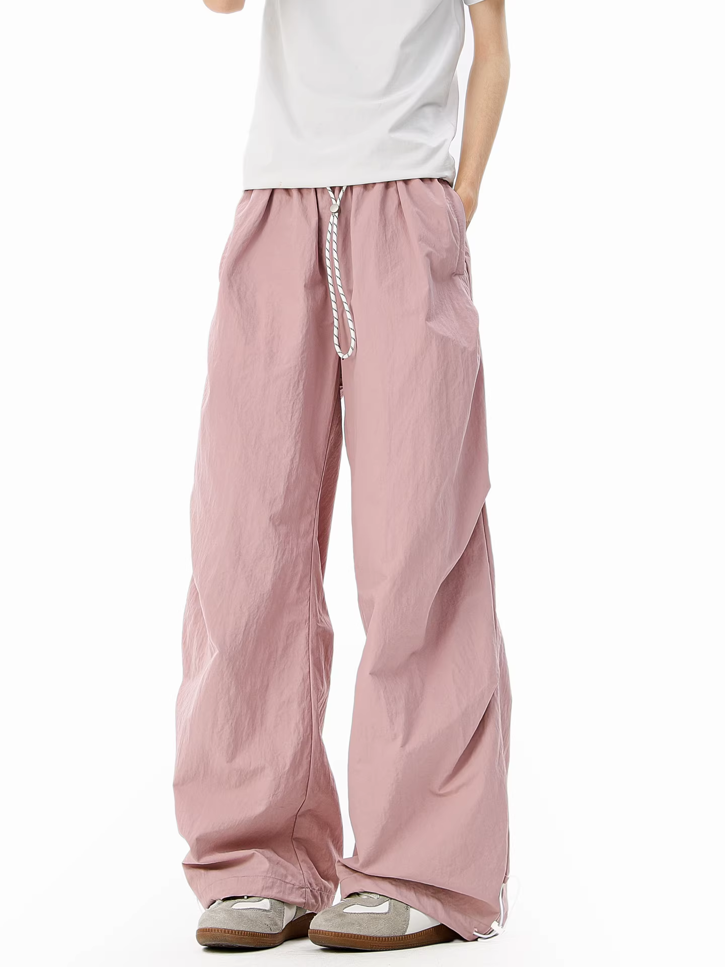 Ngộ Không có sẵn quần thể thao dù nam thời trang, nhanh khô, phong cách đường phố cổ điển, dáng rộng, đa năng, quần suông thường ngày.