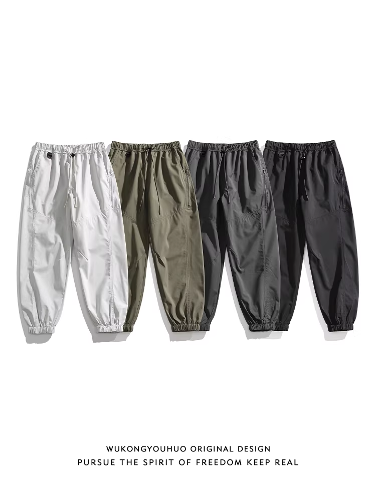 Wukong có sẵn quần jogger cargo nam thời trang retro, chống thấm nước, phong cách đường phố, dáng rộng, đa năng, quần dài thường ngày.