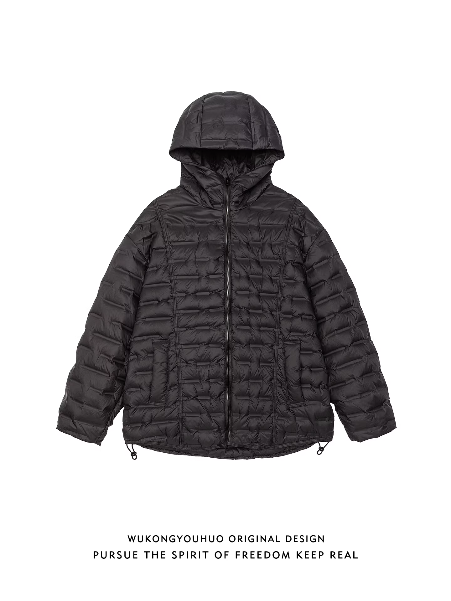 Wukong có sẵn áo khoác phao có mũ trùm đầu, dài trung bình, chất liệu 90% lông vũ, nhẹ, kiểu dáng thời trang dành cho nam, chống lạnh và ấm áp.