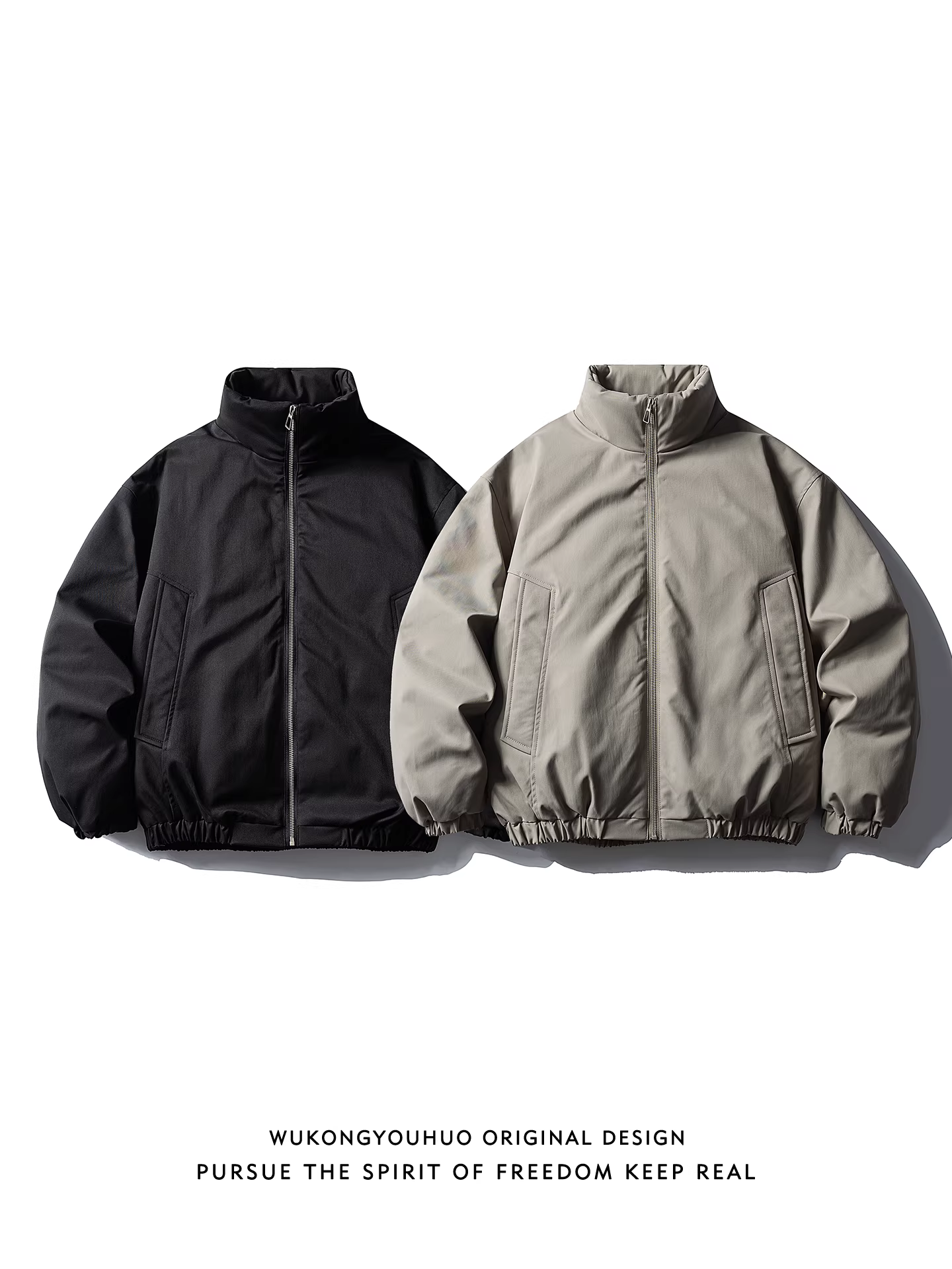 Wukong có sẵn áo khoác phao cổ đứng dày dặn, chất liệu lông vũ trắng 90%, kiểu dáng thời thượng mùa đông dành cho nam, áo khoác giữ ấm chống lạnh phong cách retro dành cho cặp đôi.