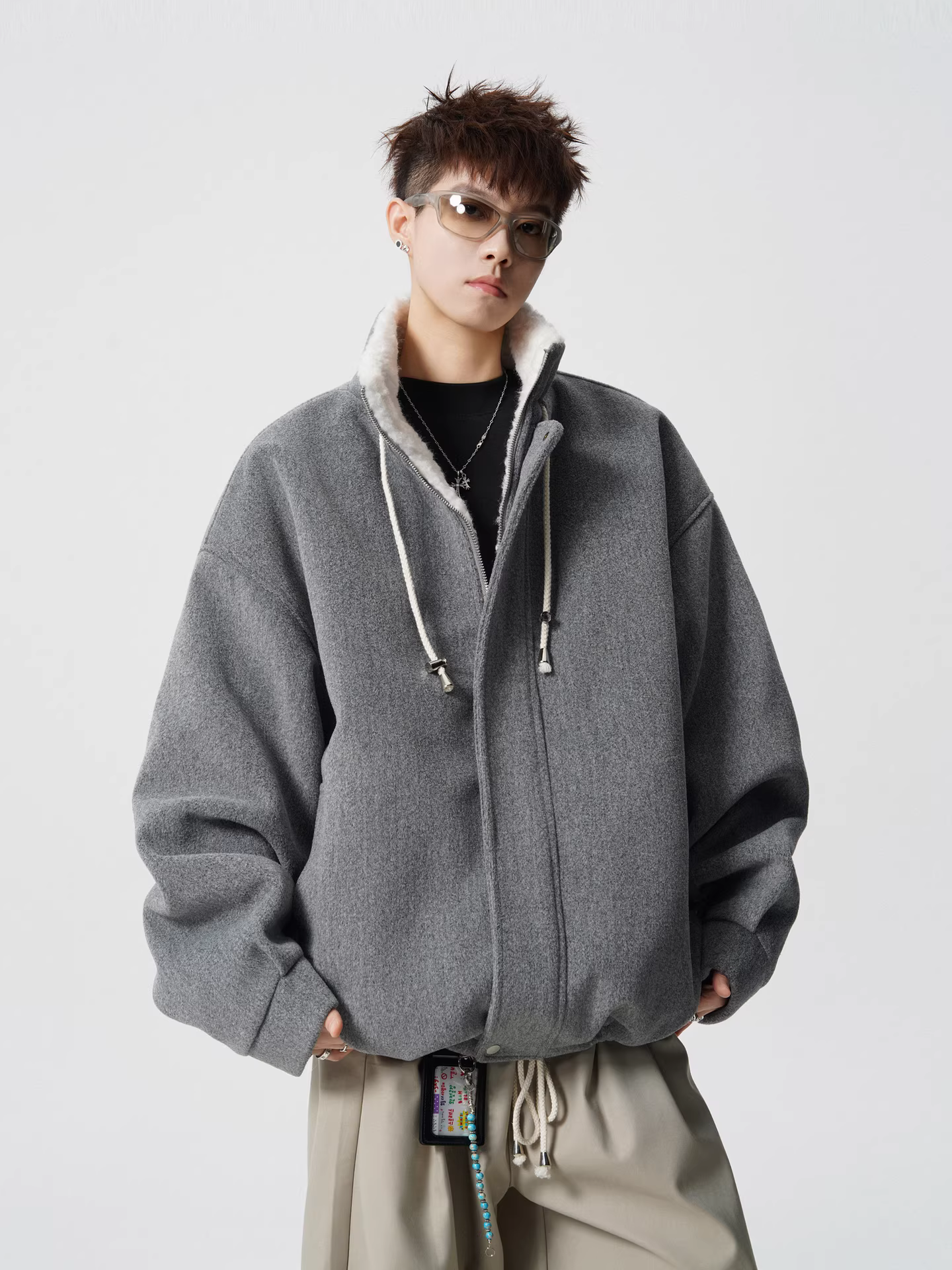 Wukong có sẵn áo khoác mùa đông chất liệu len dày, cổ đứng, kiểu dáng cổ điển thời thượng, chất liệu cotton, dành cho nam và nữ, kiểu dáng rộng rãi và đa năng.