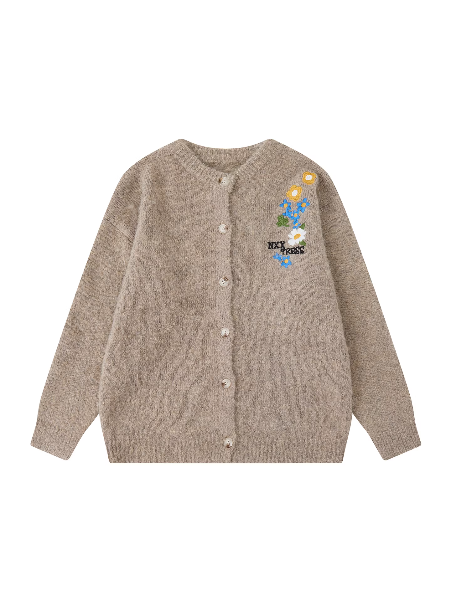 Wukong có sẵn áo len cardigan thêu hoa phong cách Mỹ dành cho nam, áo len dệt kim dáng rộng thời trang mùa thu dành cho cặp đôi.