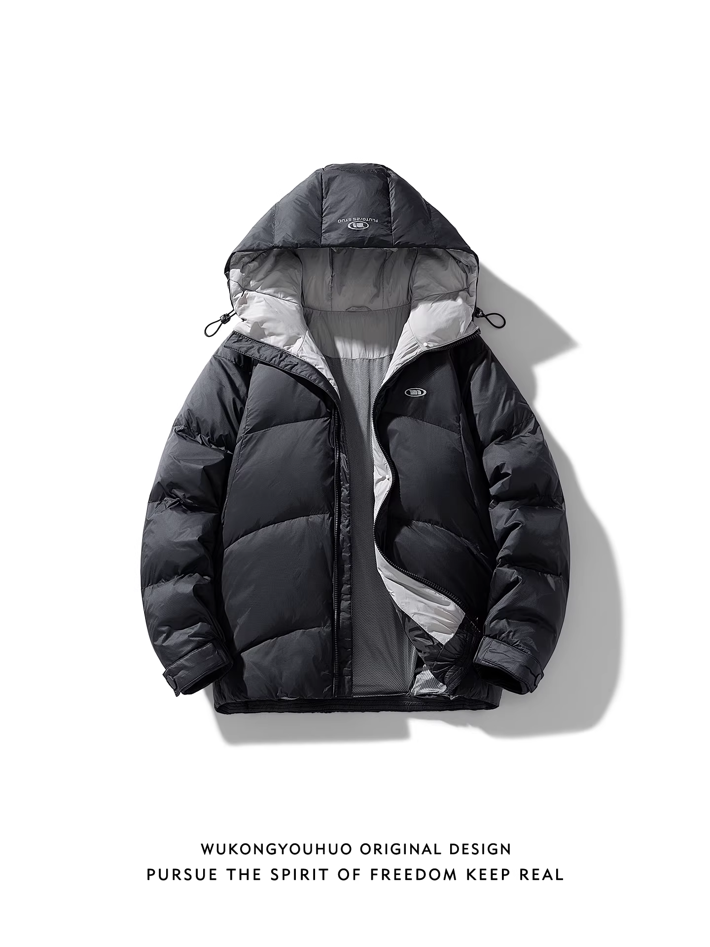 Wukong có sẵn áo khoác phao có mũ trùm đầu dày dặn, kiểu dáng đơn giản, hợp thời trang dành cho nam, áo khoác đa năng ấm áp kiểu cổ điển bằng lông vịt dành cho cặp đôi.