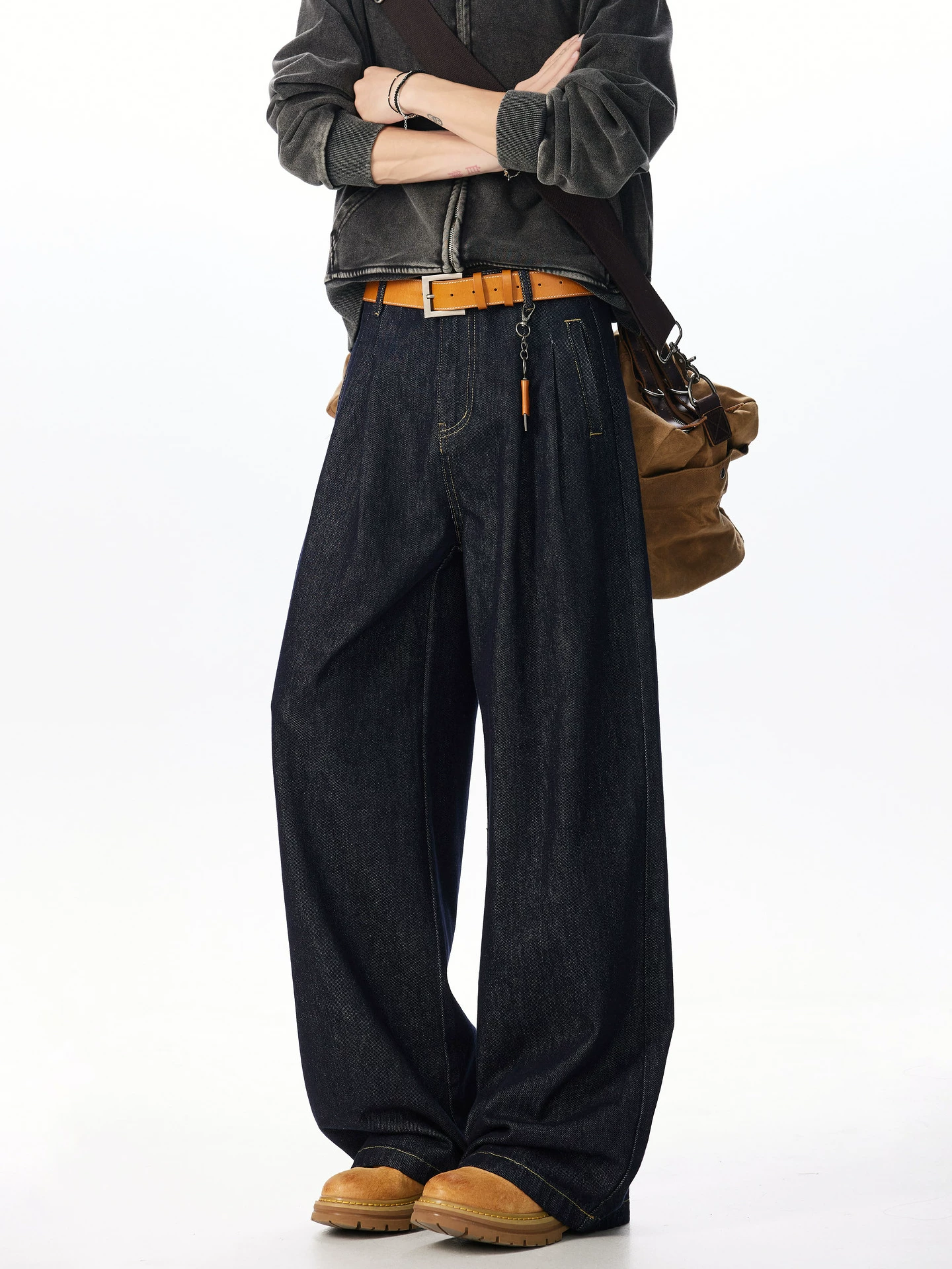 Wukong có sẵn quần jean nam kiểu dáng thẳng, phong cách Mỹ, thương hiệu thời thượng, chất liệu cleanfit, quần âu dáng rộng, phong cách đường phố, đa năng.