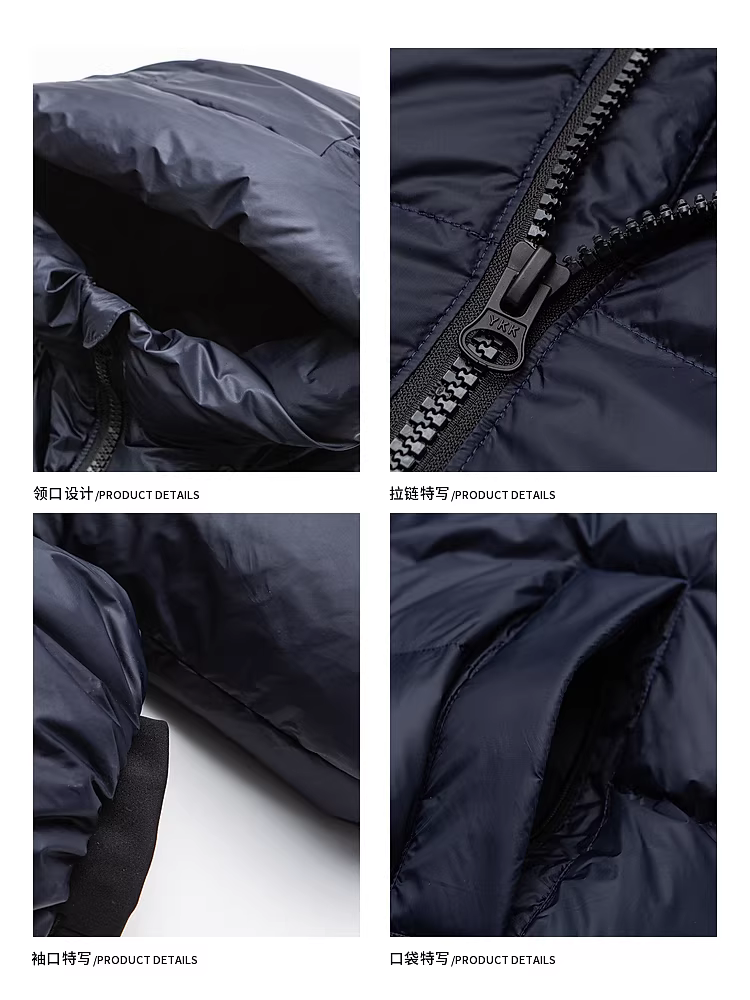 Wukong có sẵn áo khoác lông vũ mùa đông 90% lông vịt trắng ấm áp có mũ trùm đầu dành cho nam, thương hiệu thời trang cổ điển, dày dặn, chống lạnh, áo khoác đa năng.