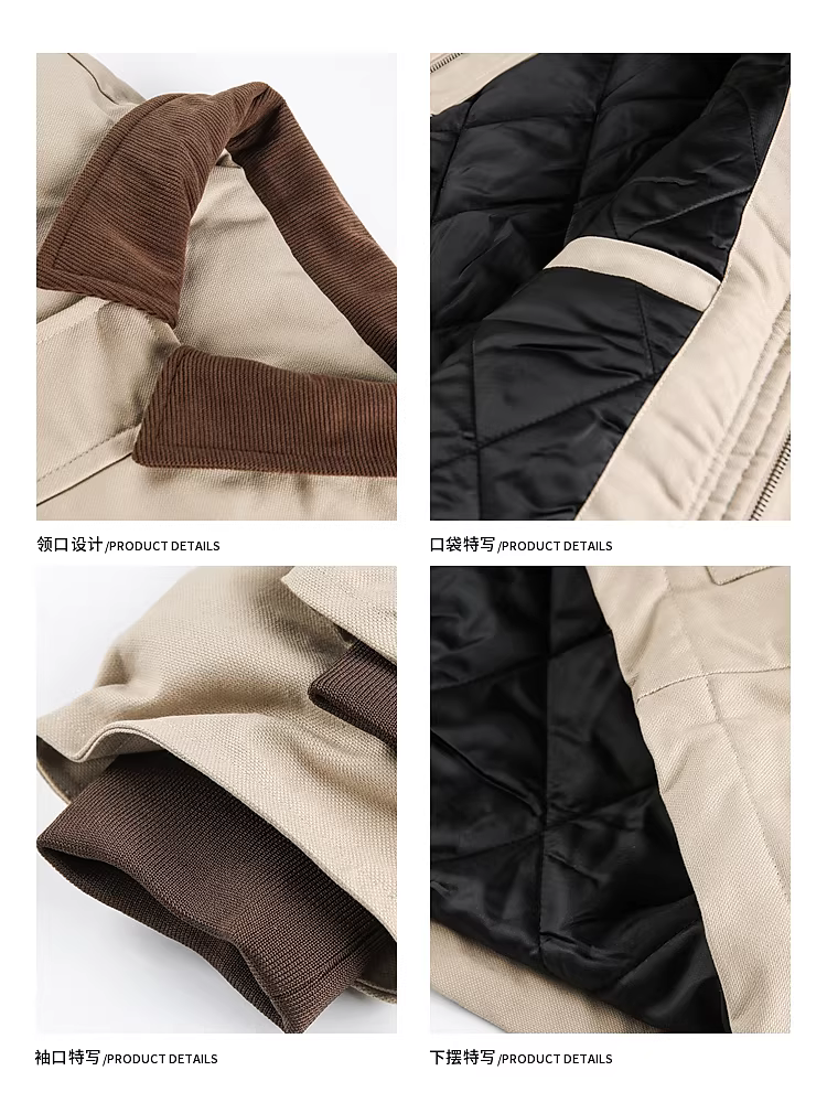 Wukong có sẵn áo khoác cotton kiểu dáng công sở phối màu thời thượng mùa đông dành cho nam và nữ, áo khoác cotton đa năng kiểu dáng rộng phong cách Mỹ dành cho cặp đôi.