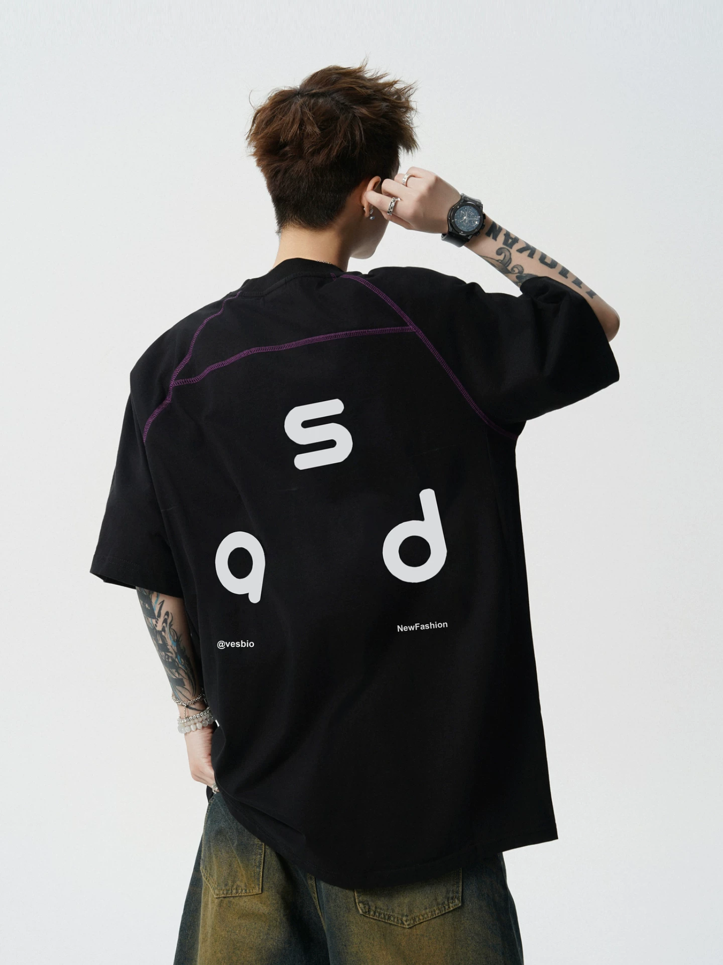 Wukong có sẵn áo thun nam tay ngắn cổ tròn in chữ phong cách Mỹ mùa hè, dáng rộng, áo thể thao thường ngày dành cho cặp đôi.