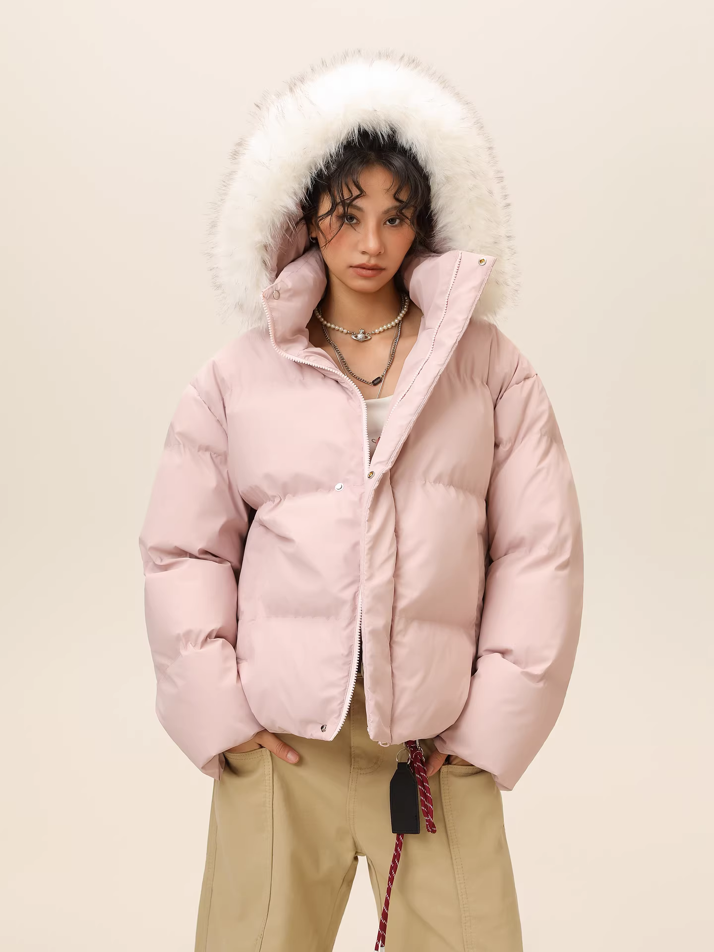 Wukong có sẵn áo khoác cotton dày có mũ trùm đầu mùa đông thời trang với cổ lông dành cho nam và nữ, áo khoác cotton đa năng ấm áp phong cách retro thời thượng dành cho cặp đôi.