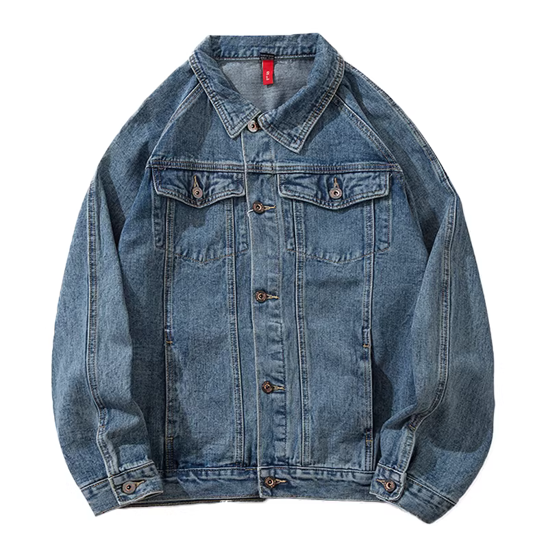 Wukong có sẵn áo khoác denim nam đã qua xử lý, kiểu dáng thời trang đường phố, dáng rộng, thoải mái, đa năng, thích hợp làm áo khoác công sở.