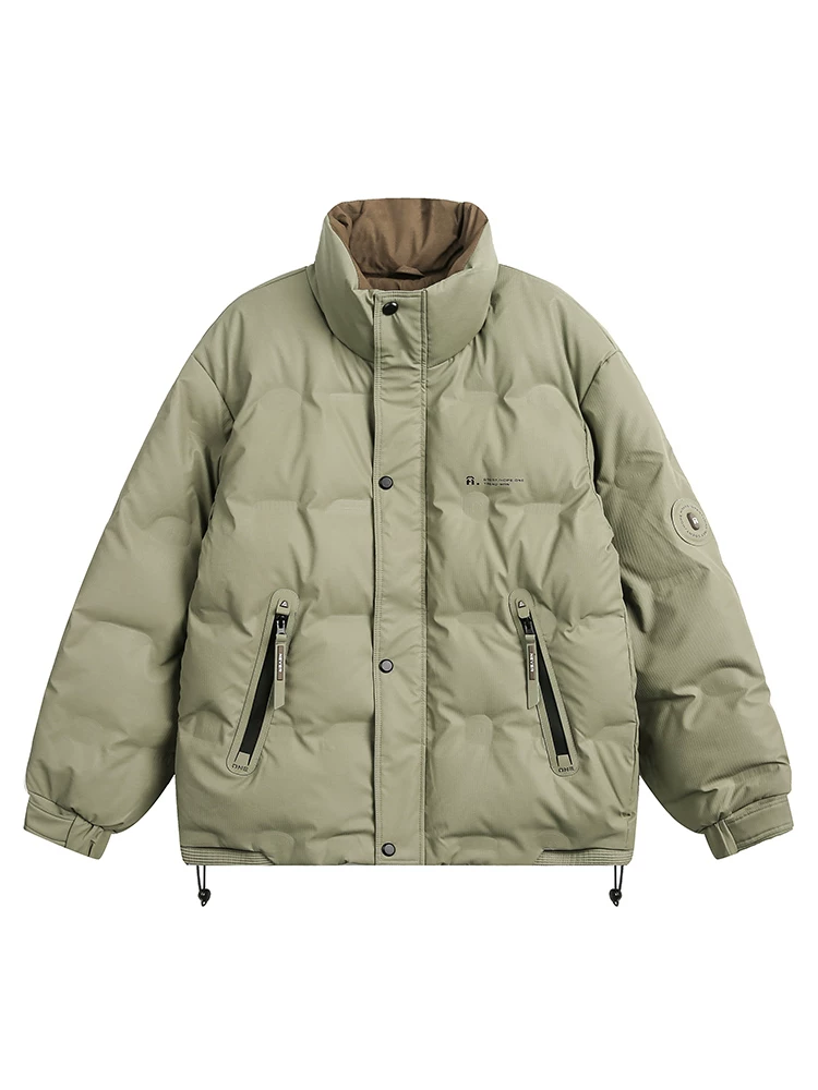 Áo khoác phao cổ đứng mùa đông thời thượng thương hiệu nổi tiếng, chất liệu 90% lông vũ trắng, dành cho nam, kiểu dáng retro, ấm áp, nhẹ nhàng, thích hợp cho cặp đôi.