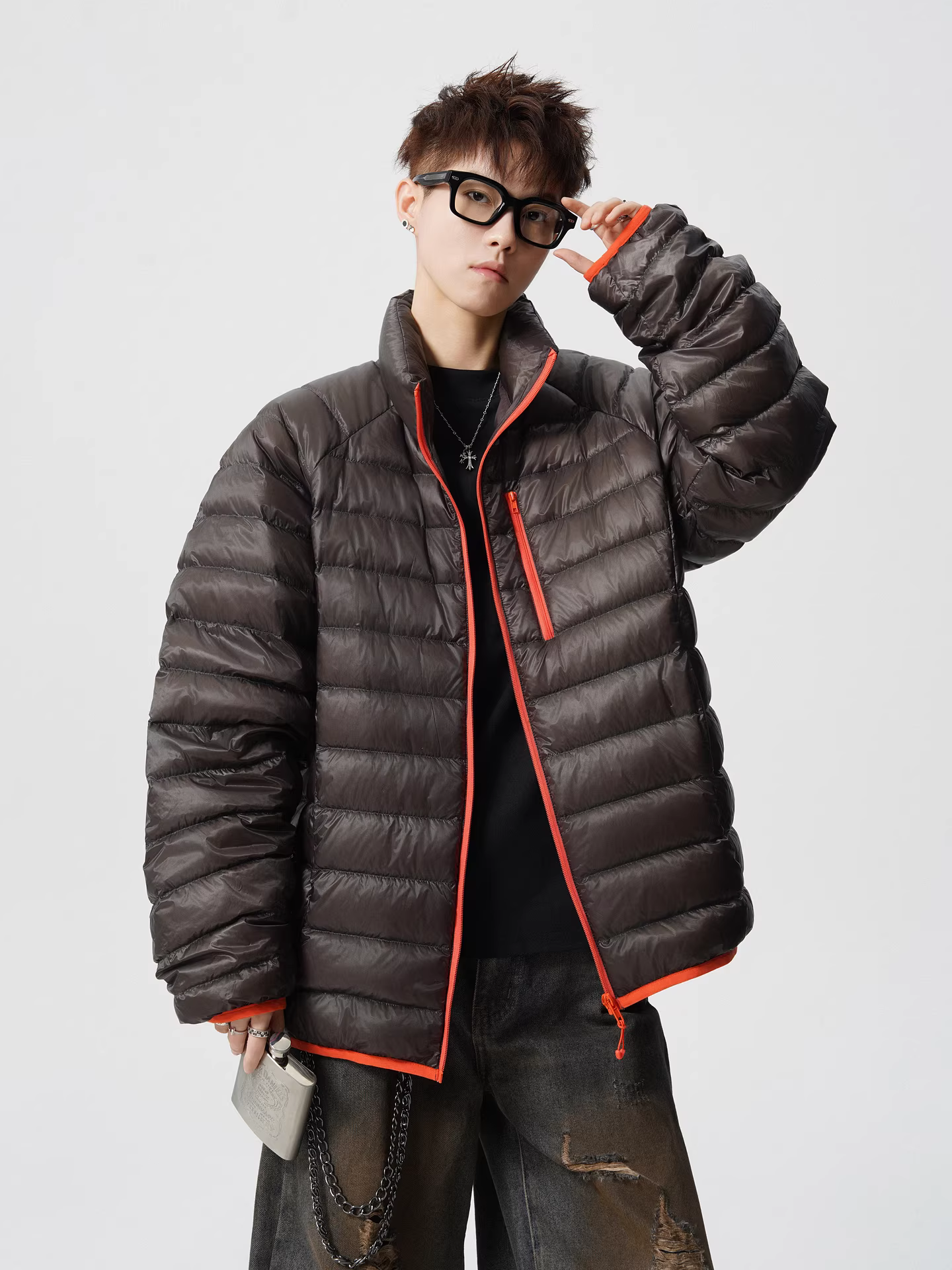 Wukong có sẵn áo khoác phao cổ đứng nhẹ, chất liệu lông vũ trắng 90%, dành cho nam, kiểu dáng cổ điển, áo khoác ấm áp, phong cách thường ngày, dành cho cặp đôi.