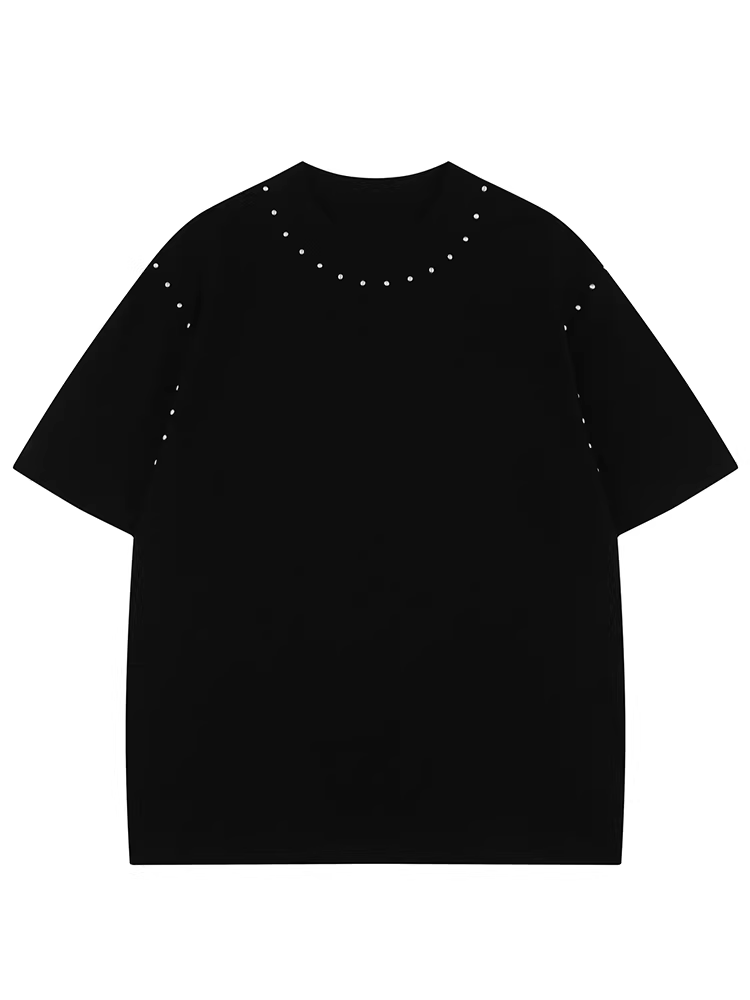 Wukong có sẵn áo thun nam tay ngắn phong cách đường phố Mỹ, thiết kế cá tính đính đinh tán, thương hiệu thời thượng, kiểu dáng độc đáo.