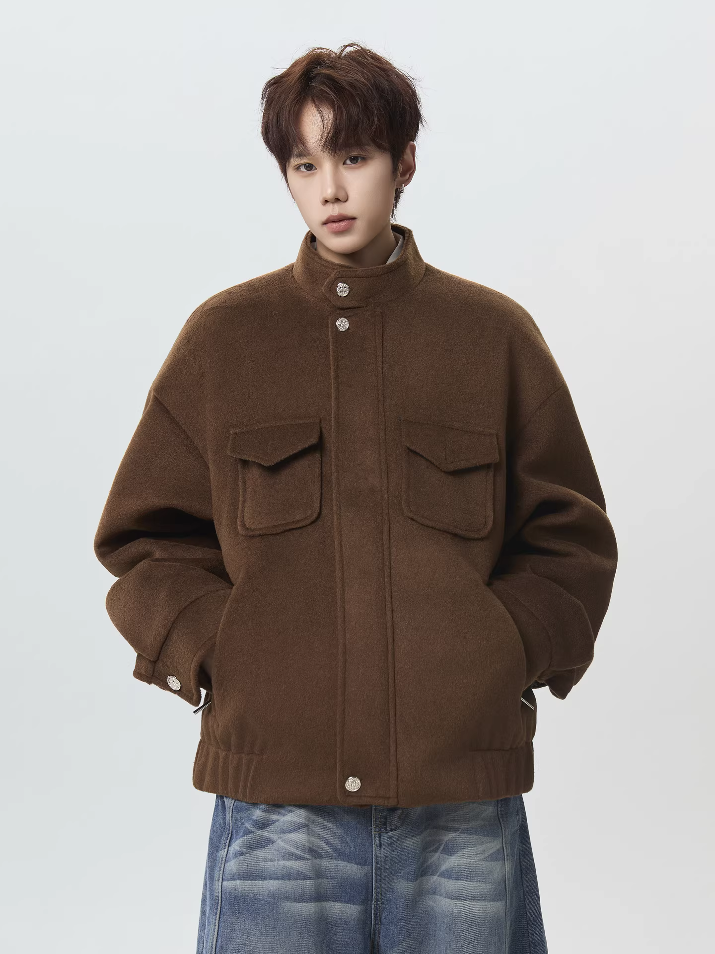 Wukong có sẵn áo khoác len dày cao cấp, kiểu dáng cổ điển thời thượng dành cho nam, phong cách Mỹ mùa đông, áo khoác đa năng, kiểu dáng thường ngày dành cho cặp đôi.