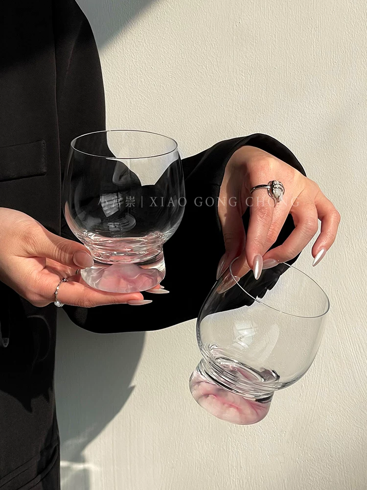 Ly uống nước phong cách Ins màu hồng mờ, ly núi Phú Sĩ to bản cao cấp, ly cà phê độc đáo, ly nước ép, ly rượu.