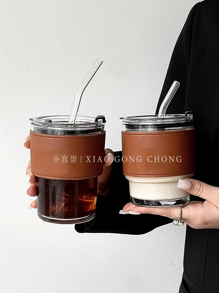 cốc rơm cốc thủy tinh văn phòng cốc uống nước cốc cầm tay tiện dụng dành cho phụ nữ cốc tre thẩm mỹ cao cốc cà phê