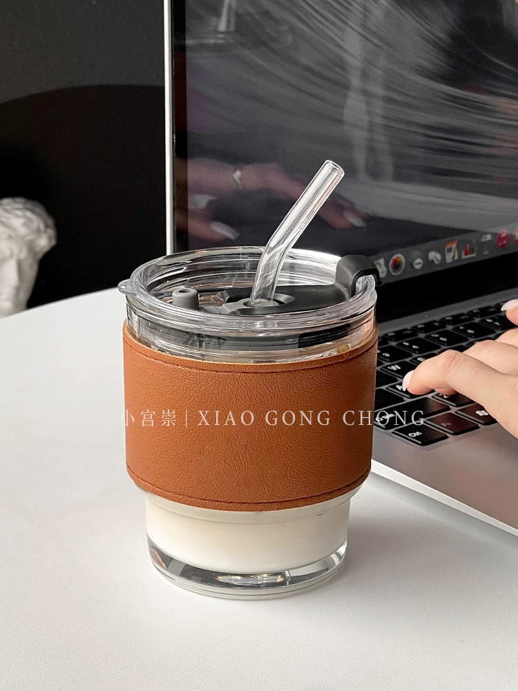 cốc rơm cốc thủy tinh văn phòng cốc uống nước cốc cầm tay tiện dụng dành cho phụ nữ cốc tre thẩm mỹ cao cốc cà phê