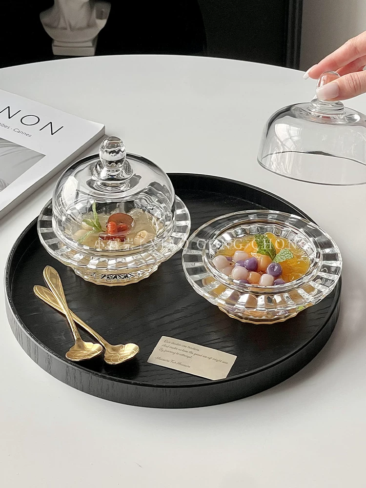 Cốc đựng chim sơn thù kiểu châu Âu có nắp dùng trong gia đình, bát đựng tráng miệng trái cây cao cấp, bát đựng nước đường và nấm trắng phong cách sáng tạo, bát súp.