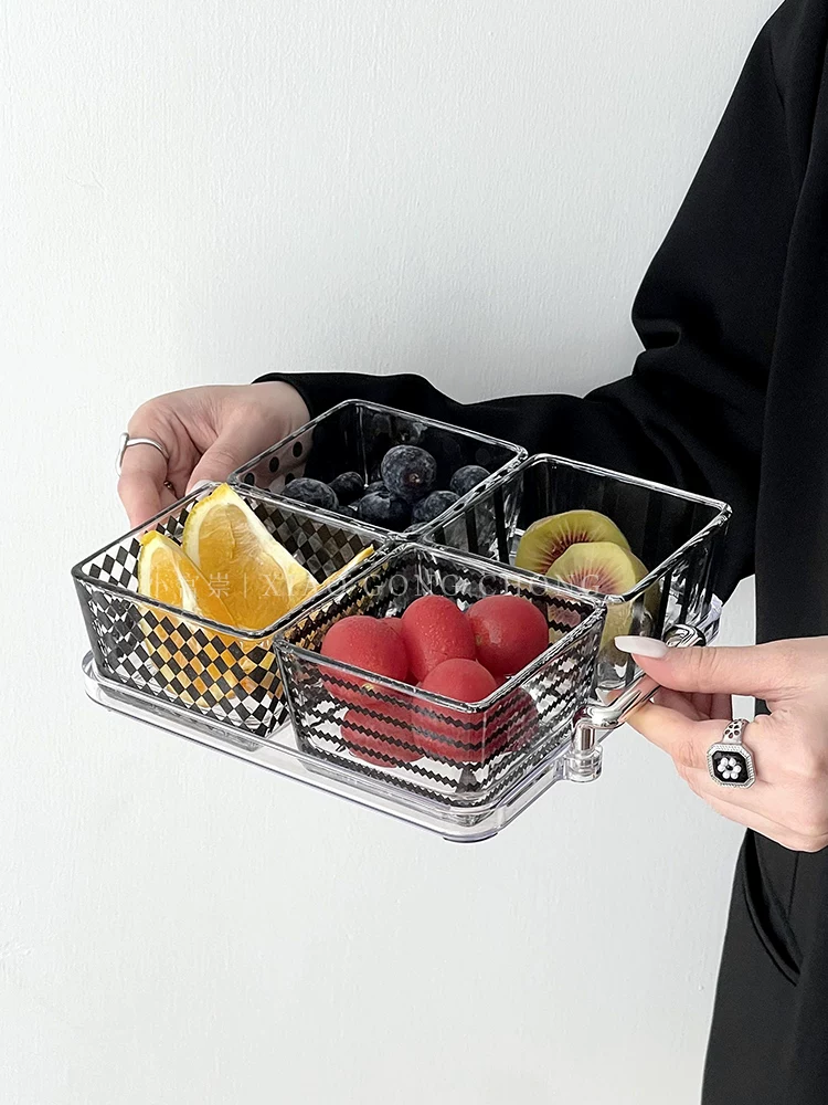Khay đựng trái cây phong cách ins, dùng cho phòng khách, gia đình, cao cấp sang trọng, để bàn trà, đựng hoa quả khô, đồ ăn nhẹ, hạt khô, đĩa đựng đồ ăn nhẹ