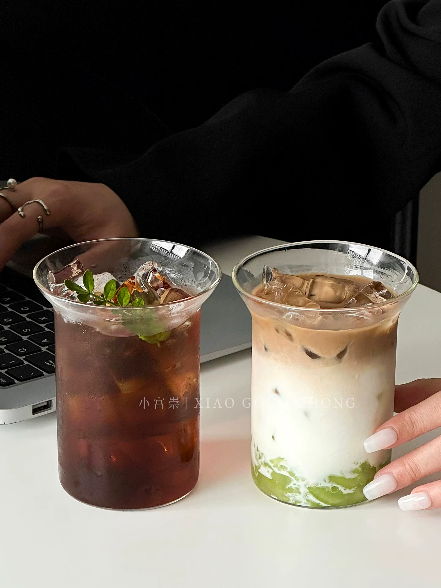Ly cà phê cổ điển miệng rộng phong cách Ins, ly thủy tinh chịu nhiệt cao, ly cà phê đá Mỹ, ly ăn sáng, ly sữa.